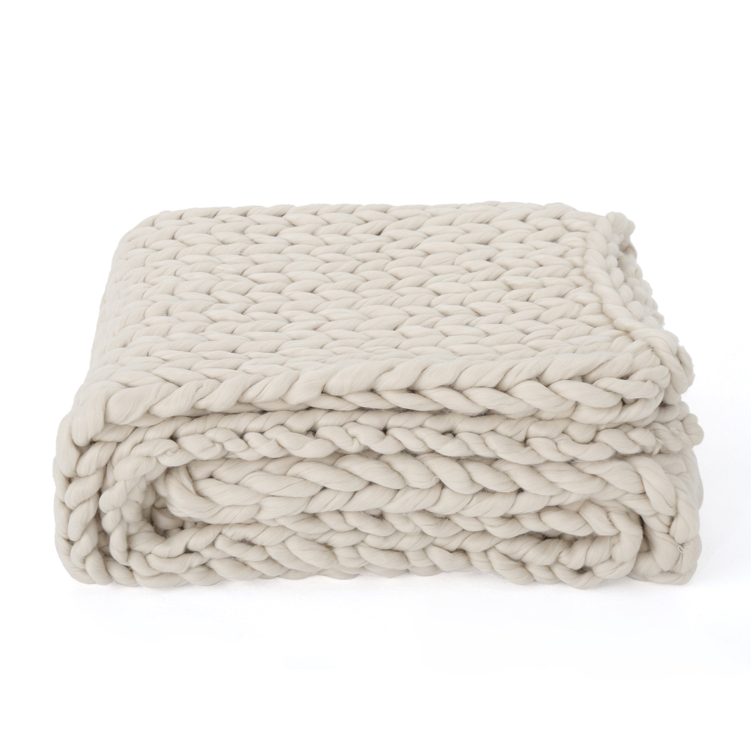 Cozy Ivory Throw Blanket