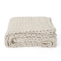 Cozy Ivory Throw Blanket