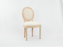 Set of 2 French Dining  Chair with Rubber Legs - Beige