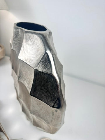 Art Piece Metallic Vase Silver 13.5" tall