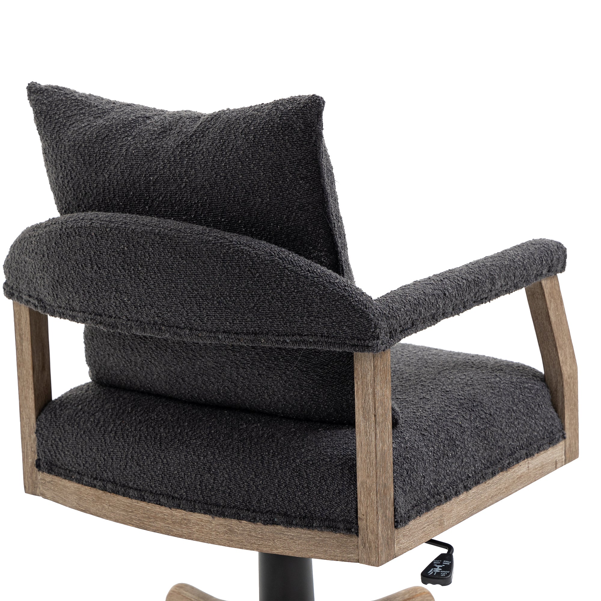 Chair Office Chair Adjustable Swivel Chair Fabric Seat Home Study Chair - Black