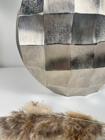 Art Piece Metallic Vase Silver 13.5" tall
