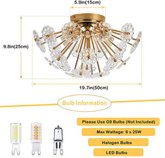 Crystal Blossom Chandelier Light Fixture Ceiling Lamp