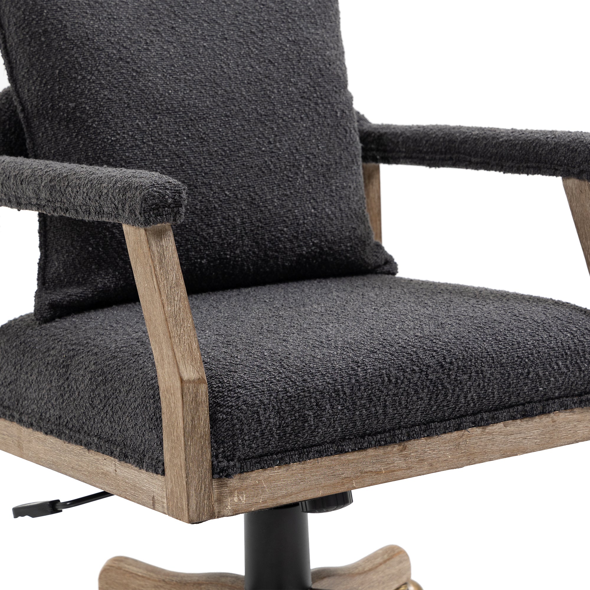 Chair Office Chair Adjustable Swivel Chair Fabric Seat Home Study Chair - Black