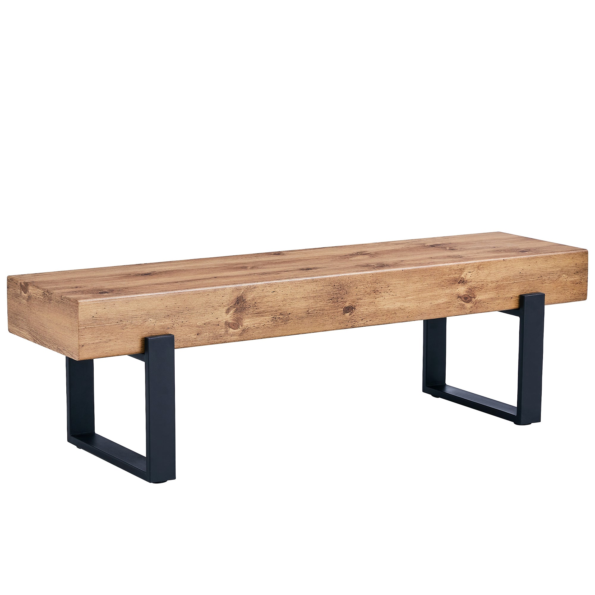 3-Piece Dining Table Set for 4 People, 59" Kitchen Table Set with 2 Bench, Dining Room Table with Heavy-Duty Frame, Easy Assembly - Natural Wood Wash