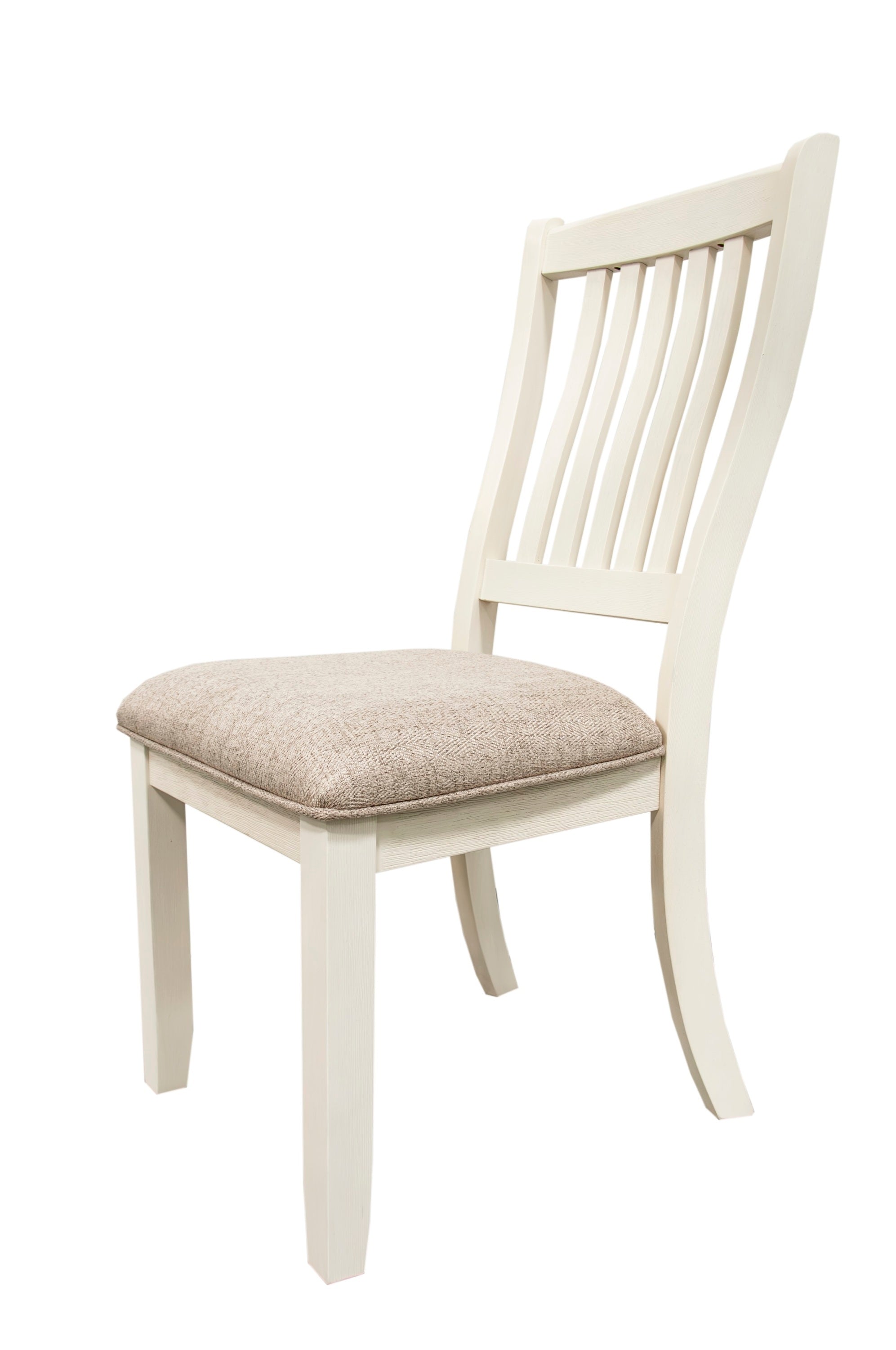 White Classic Dining Chairs Set Rubberwood Beige (Set of 2)