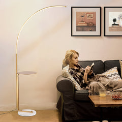 12W LED Industrial Floor Lamp Reading- Gold