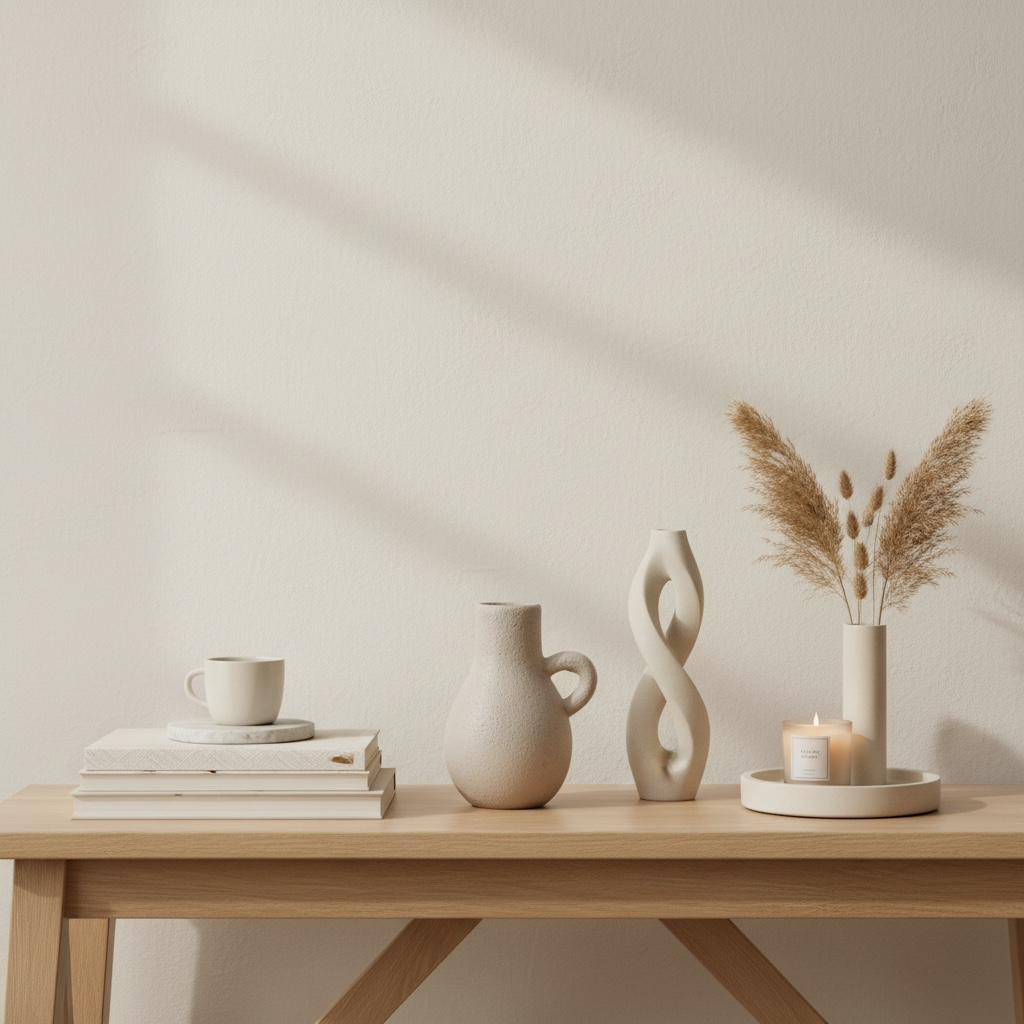 Minimalist Vase with 1 handle Tan Matte 8.5"