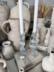 Elegant Iridescent Candle Holder Set of 2 - 10" tall