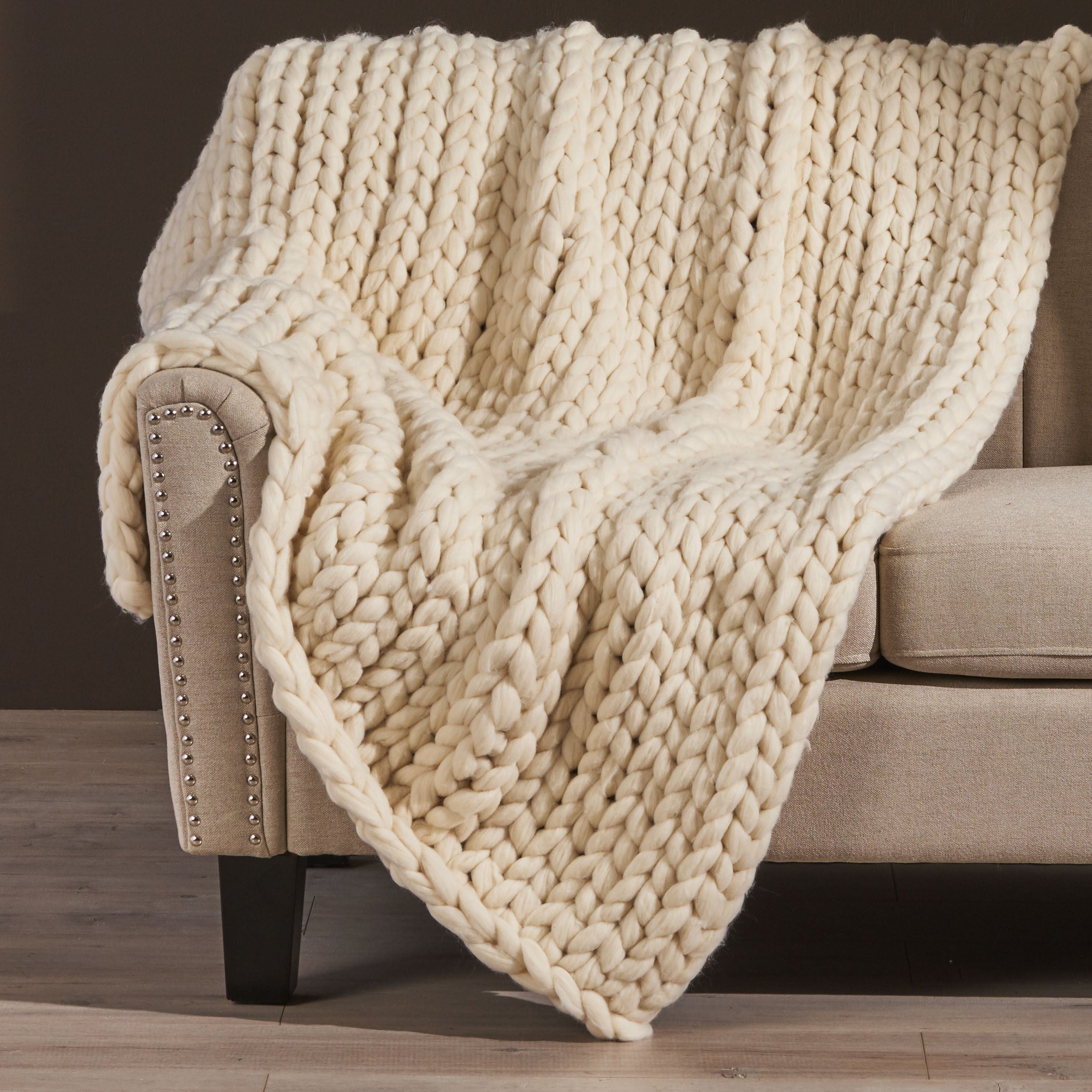 Cozy Ivory Throw Blanket