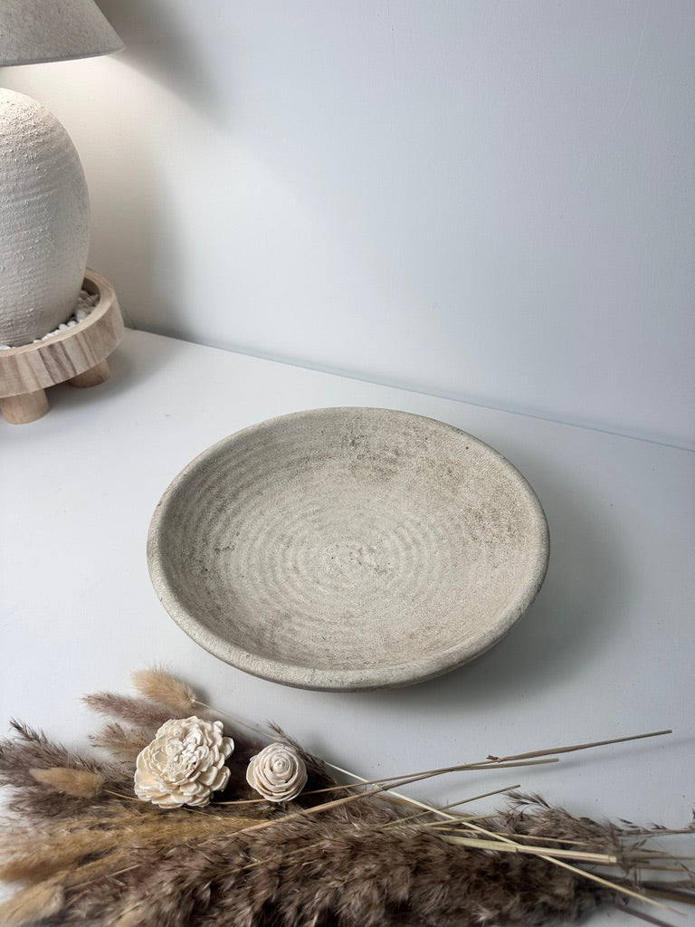 Organic Stone Decorative Tray 12x12x3’’ - Beige