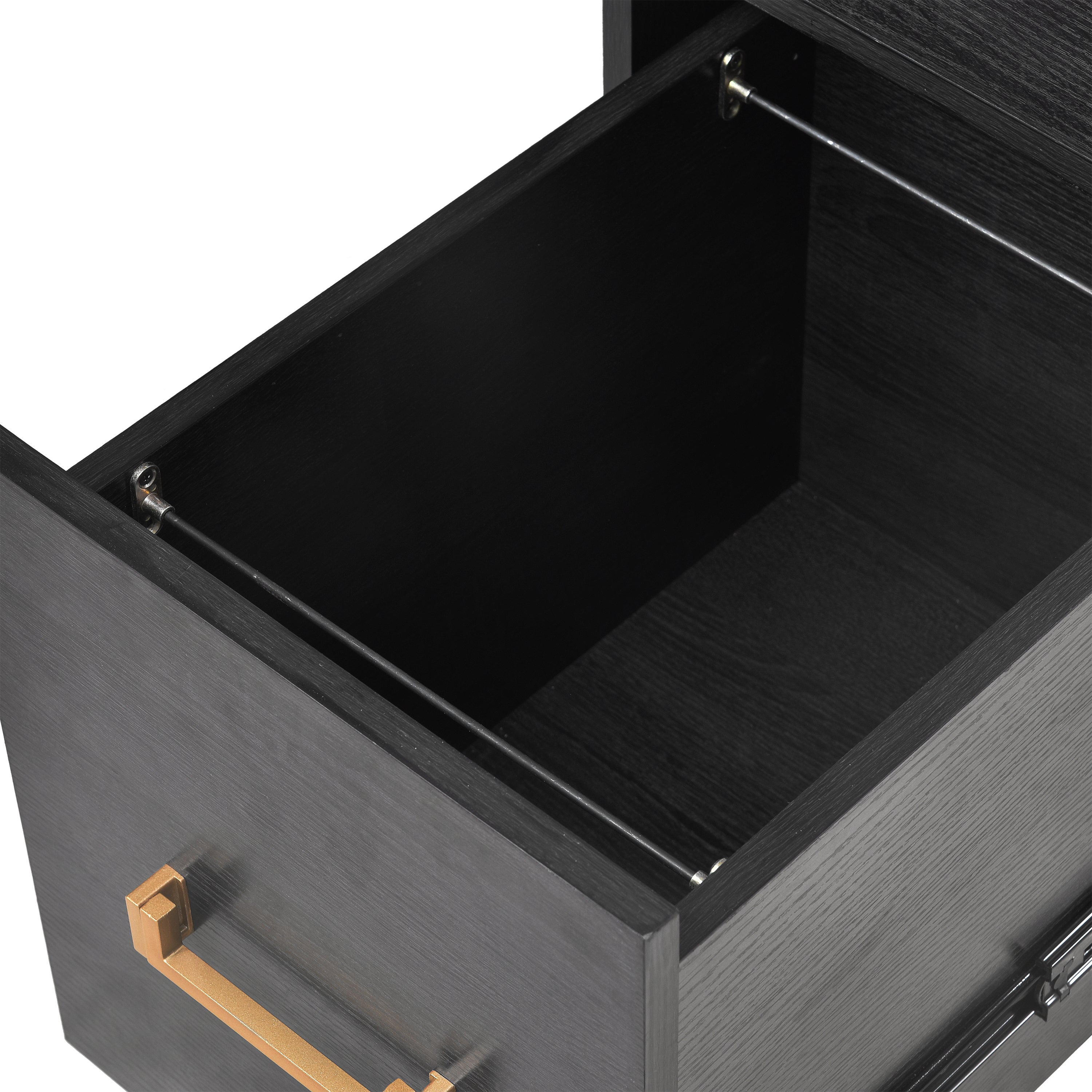 70"Classic and Traditional Executive Desk with Metal Edge Trim - Black