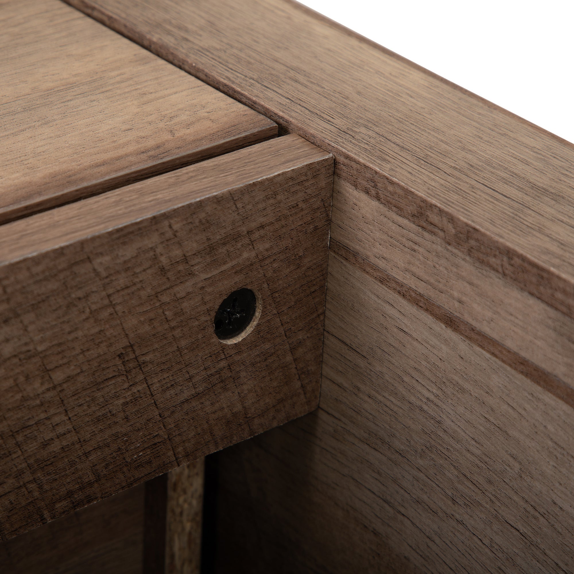 Farmhouse Nightstand, Bedside Table with Drawer and Shelf - Light Brown