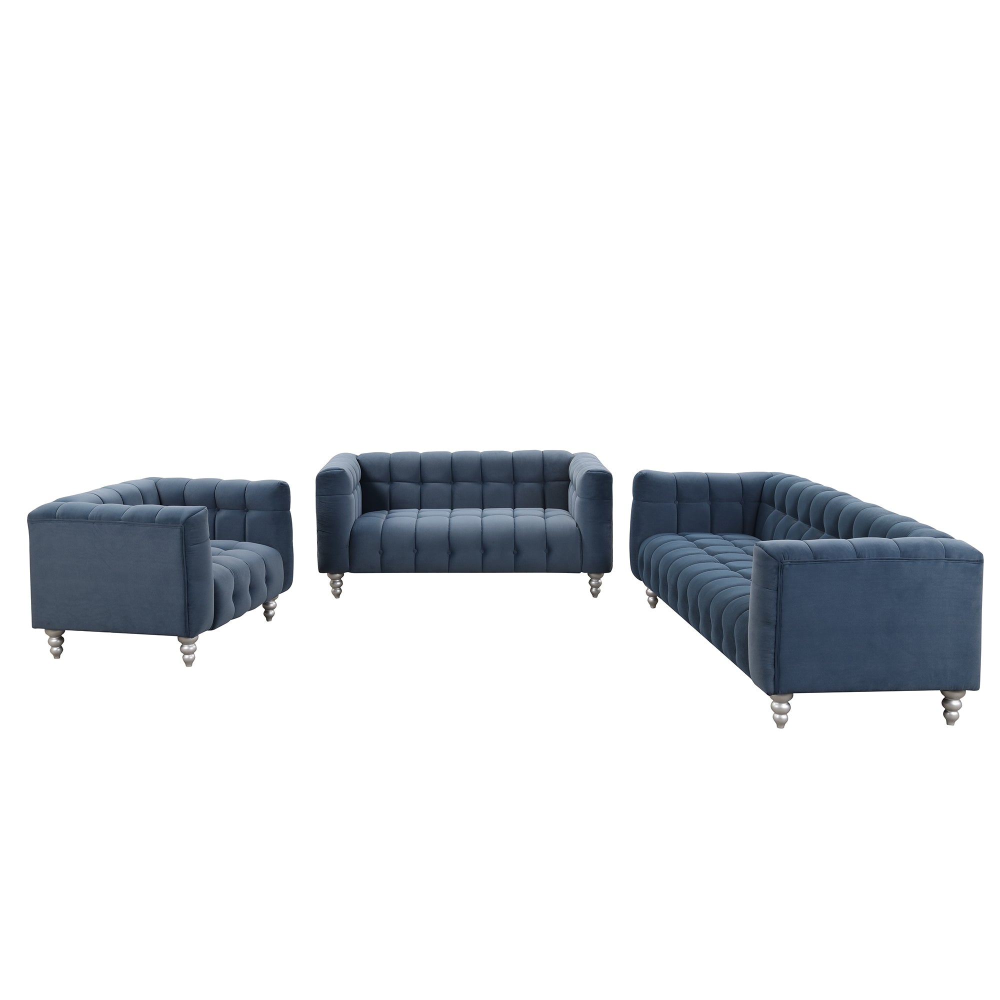 Modern 3-piece Sofa Set - Blue