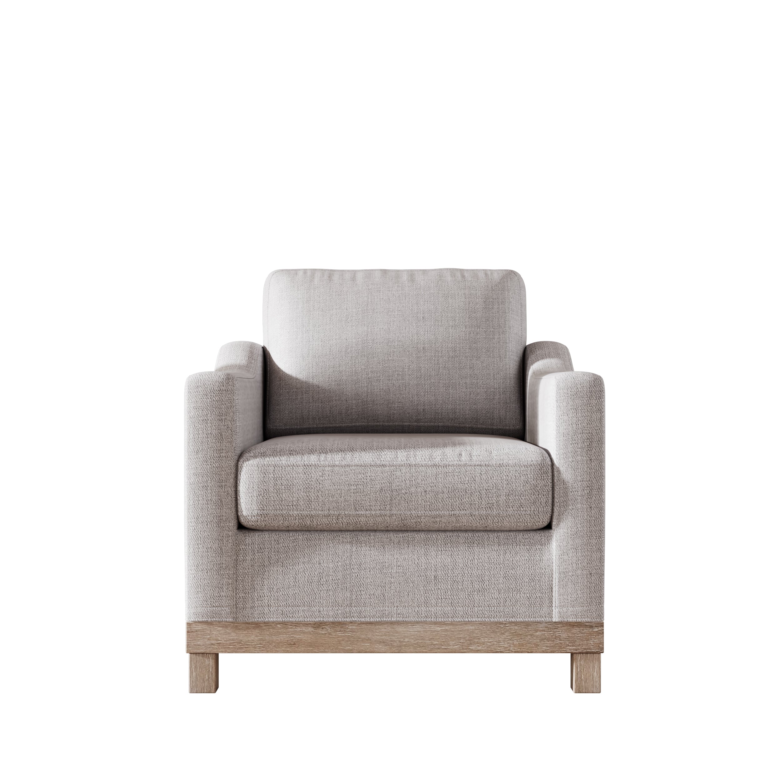 Contemporary Accent Chair with Rubber Wood Base Accent Chair - Grey