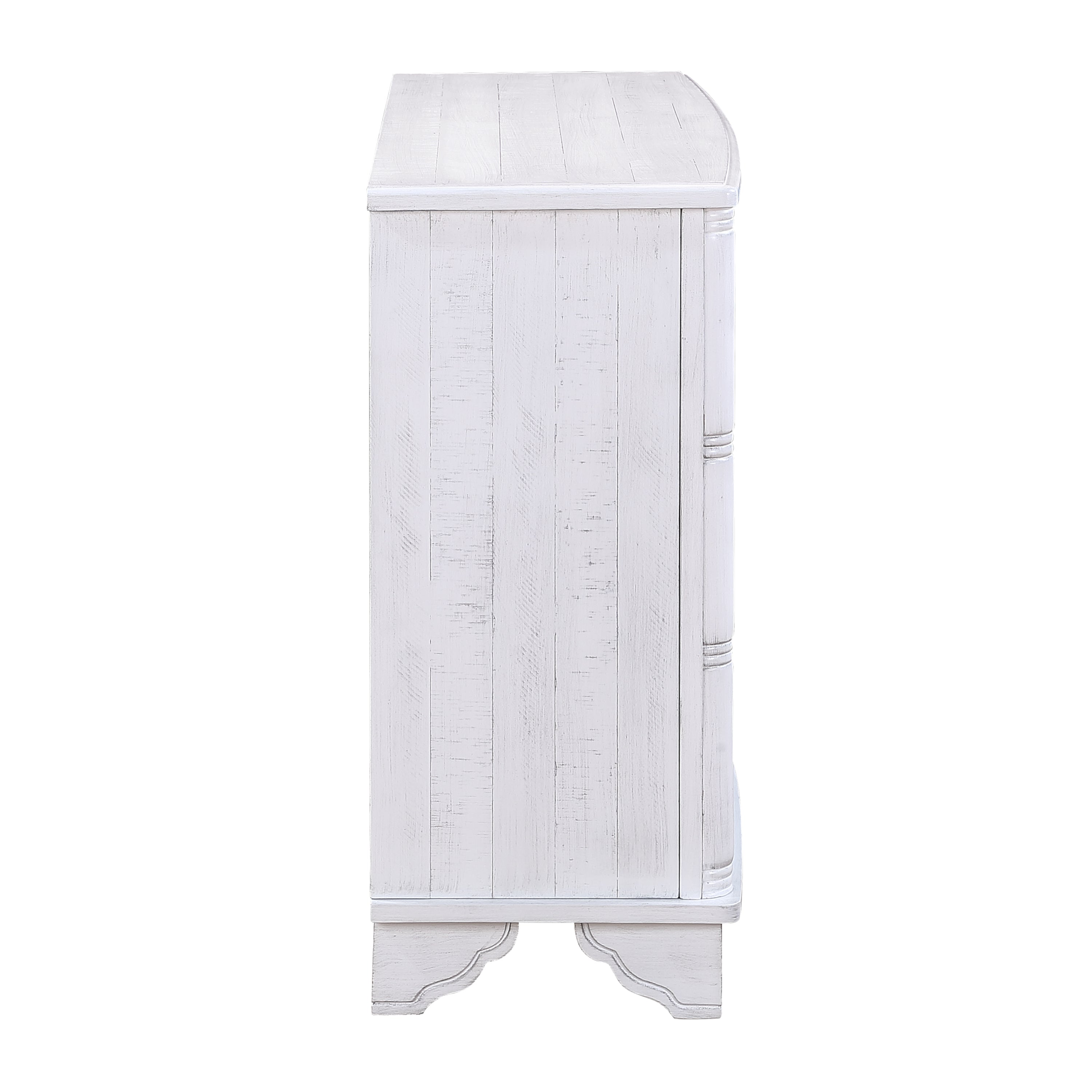 40"  Console Table with Storage Shelf, Retro Entryway Table with Adjustable Storage Shelf - Antique White
