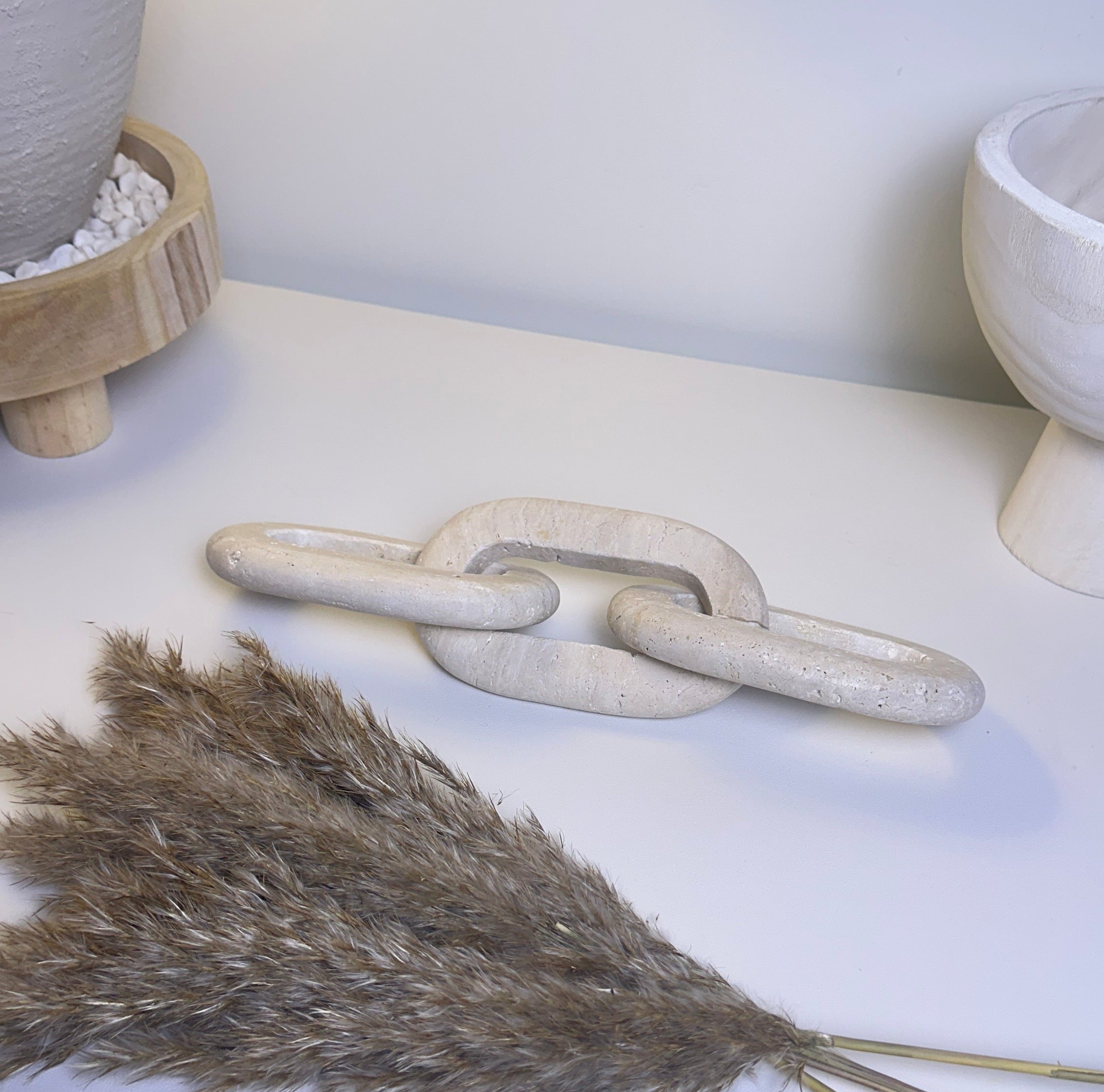 Travertine Stone Chain Decorative Accent Sand Color - Sand