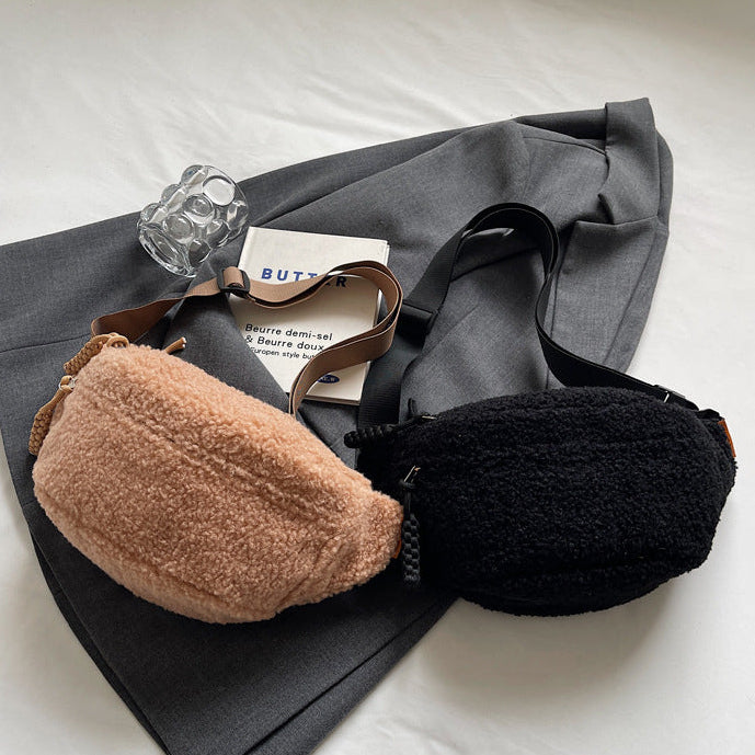 Cozy Sherpa Plush Crossbody Bag Large Capacity