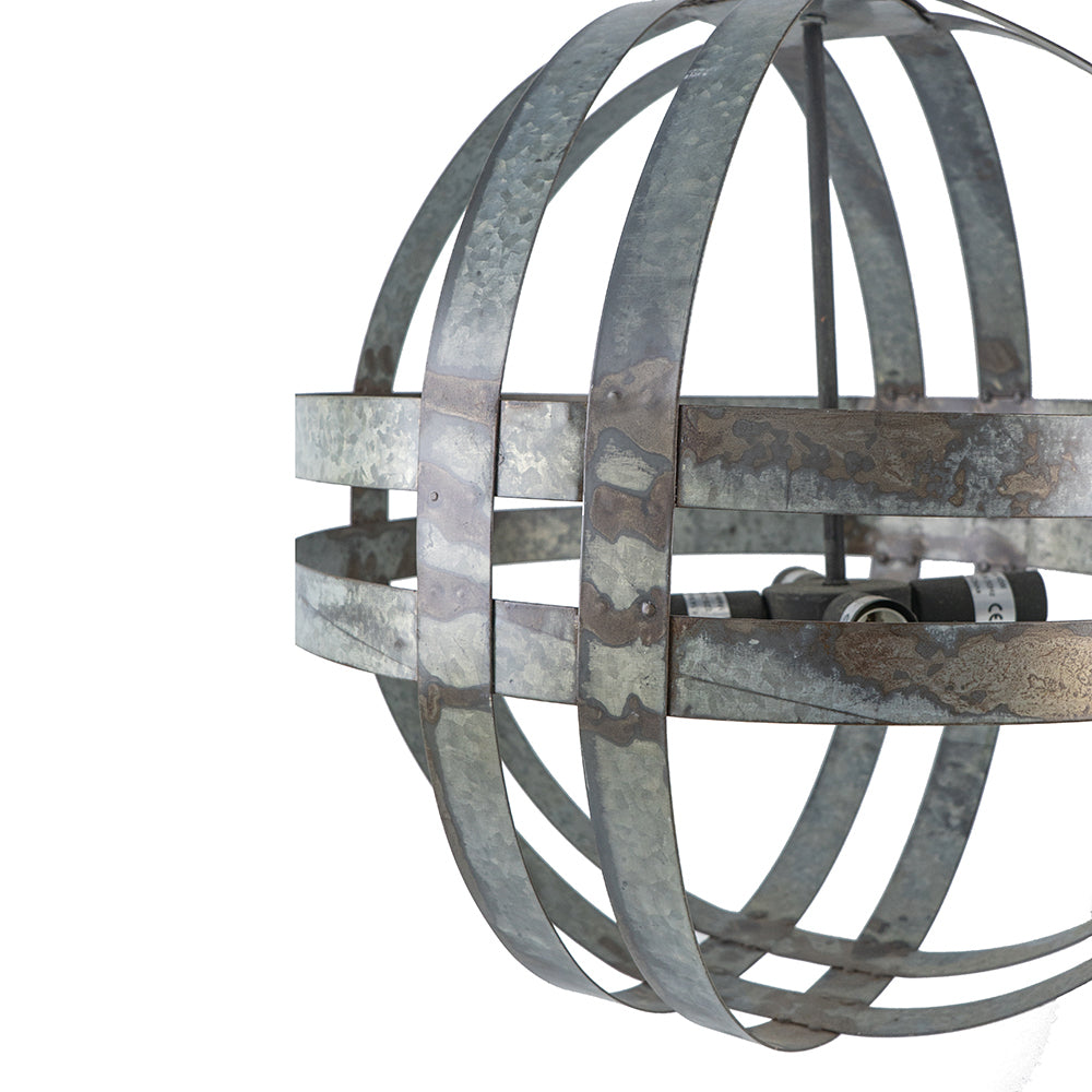 Urban 4-Light Galvanized Chandelier - Grey