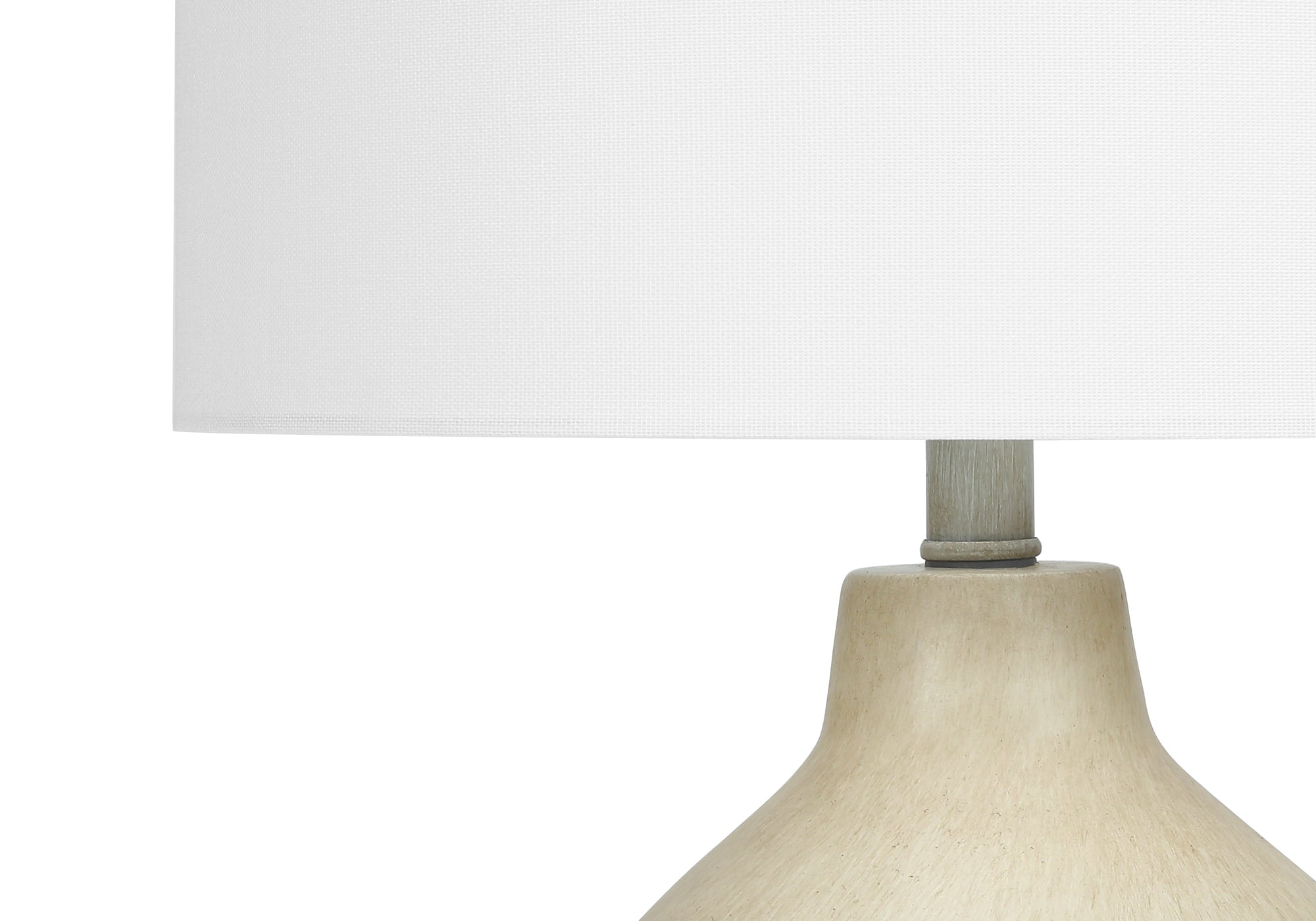 24"H, Table Lamp, Beige Concrete, Ivory / Cream Shade, Contemporary