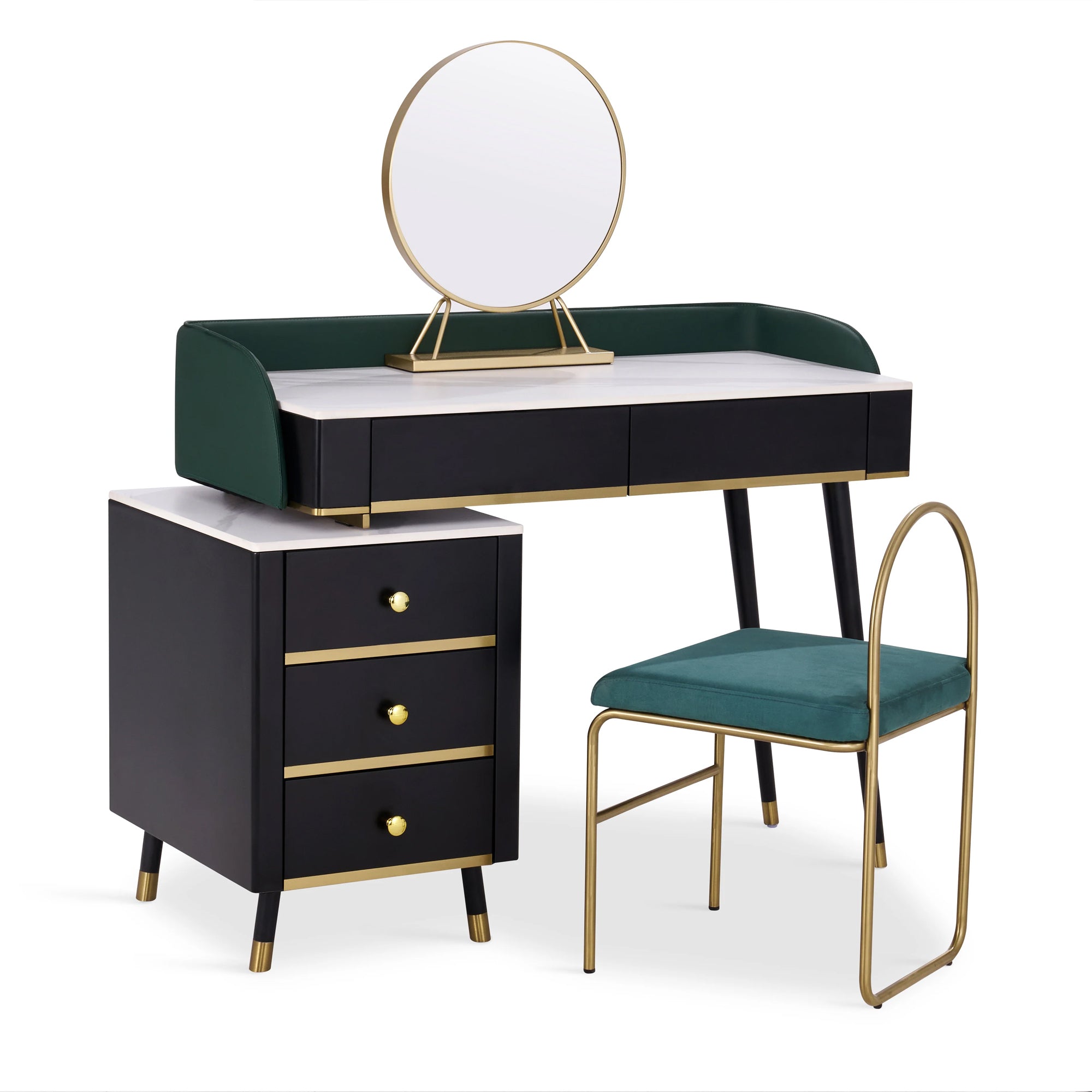 Modern Dressing Vanity Makeup Table Set - Black