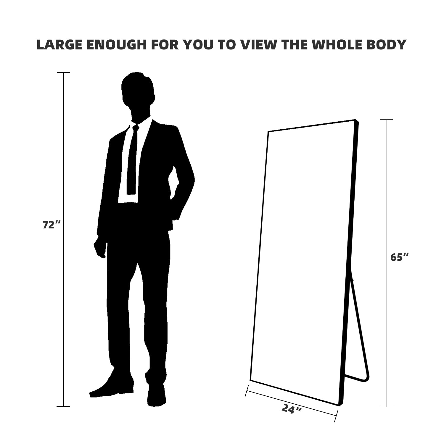 Mirror Full Length Mirror Wide Standing Tall Full Size Mirror