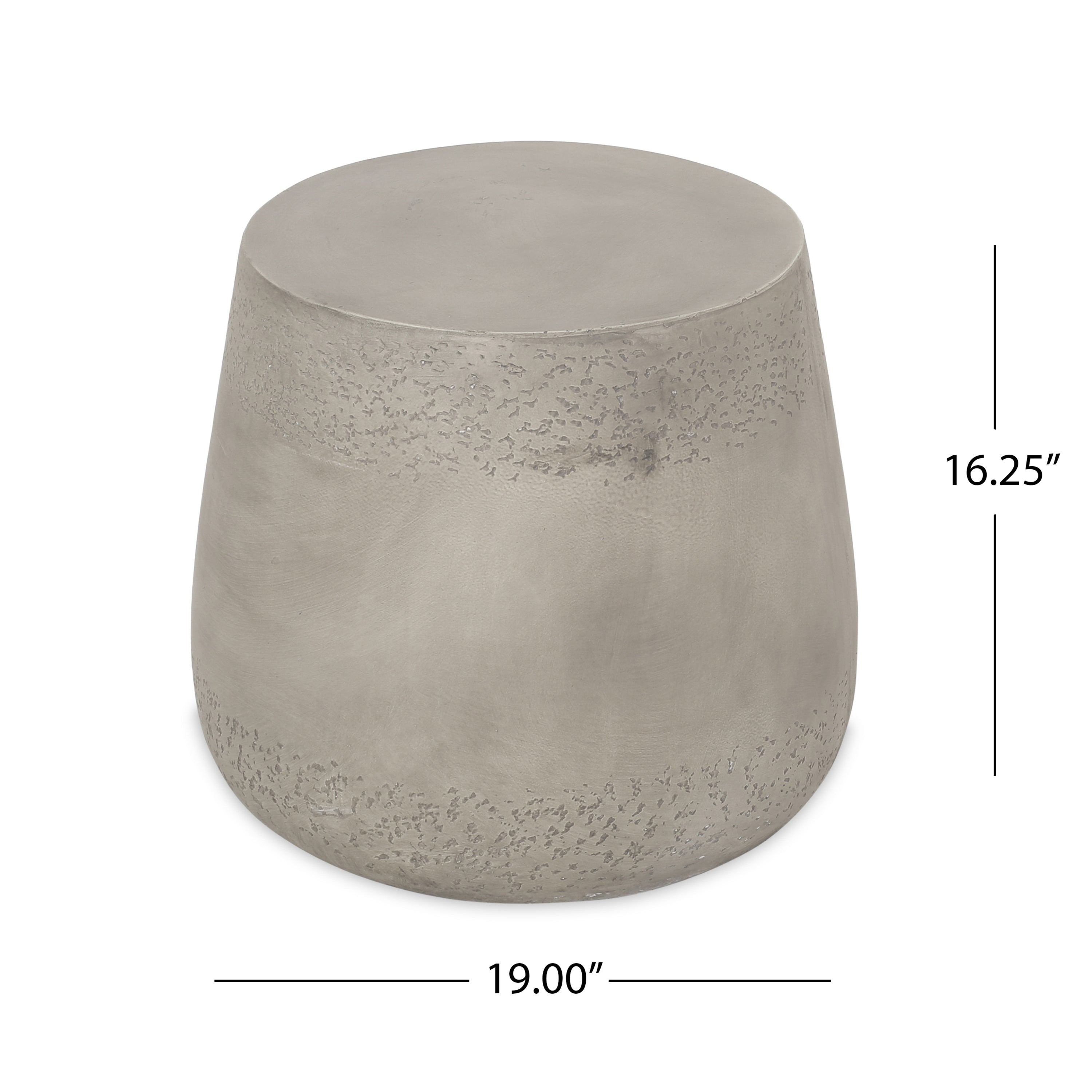 Minimalist Drum Shape Side Table - Light Gray