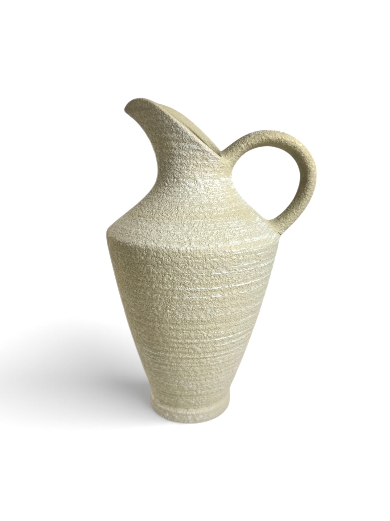 Pitcher Decorative Vase Cream Beige 12"