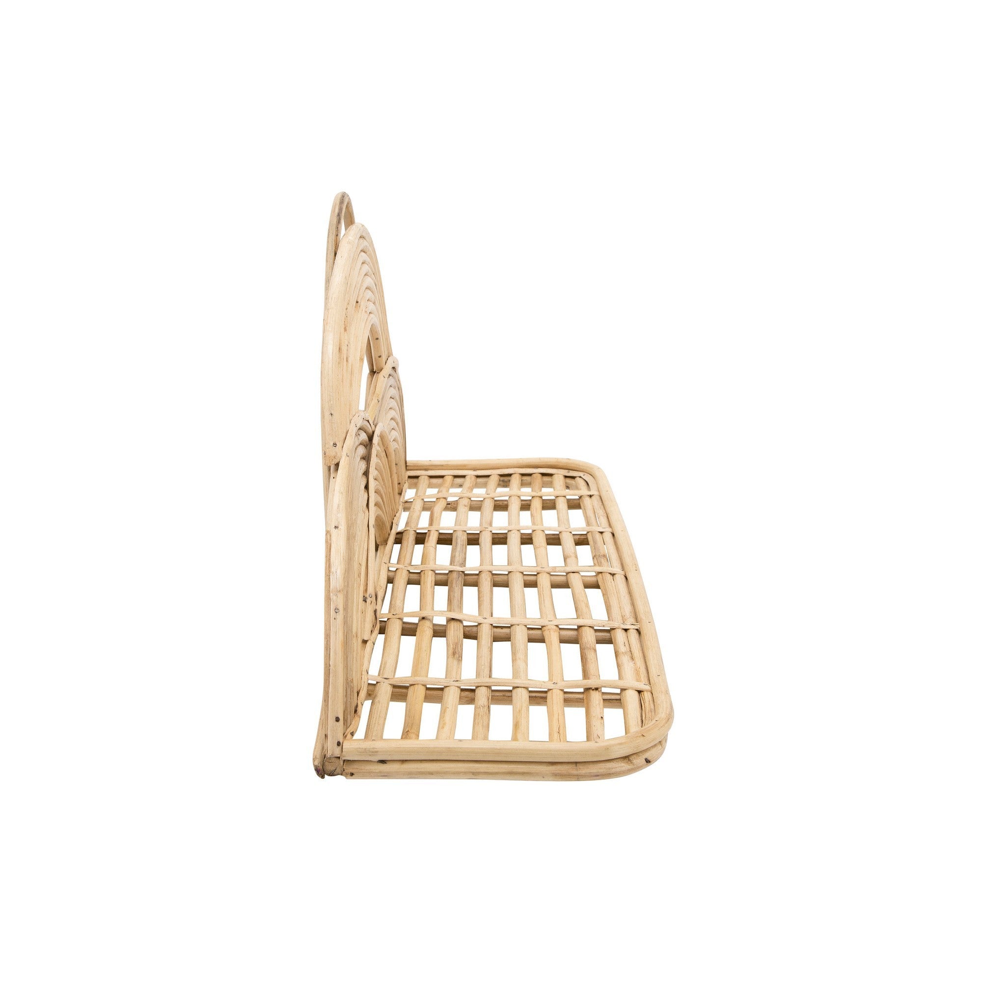 Rattan Wall Decor Tray with Semicircular Accents - Natural