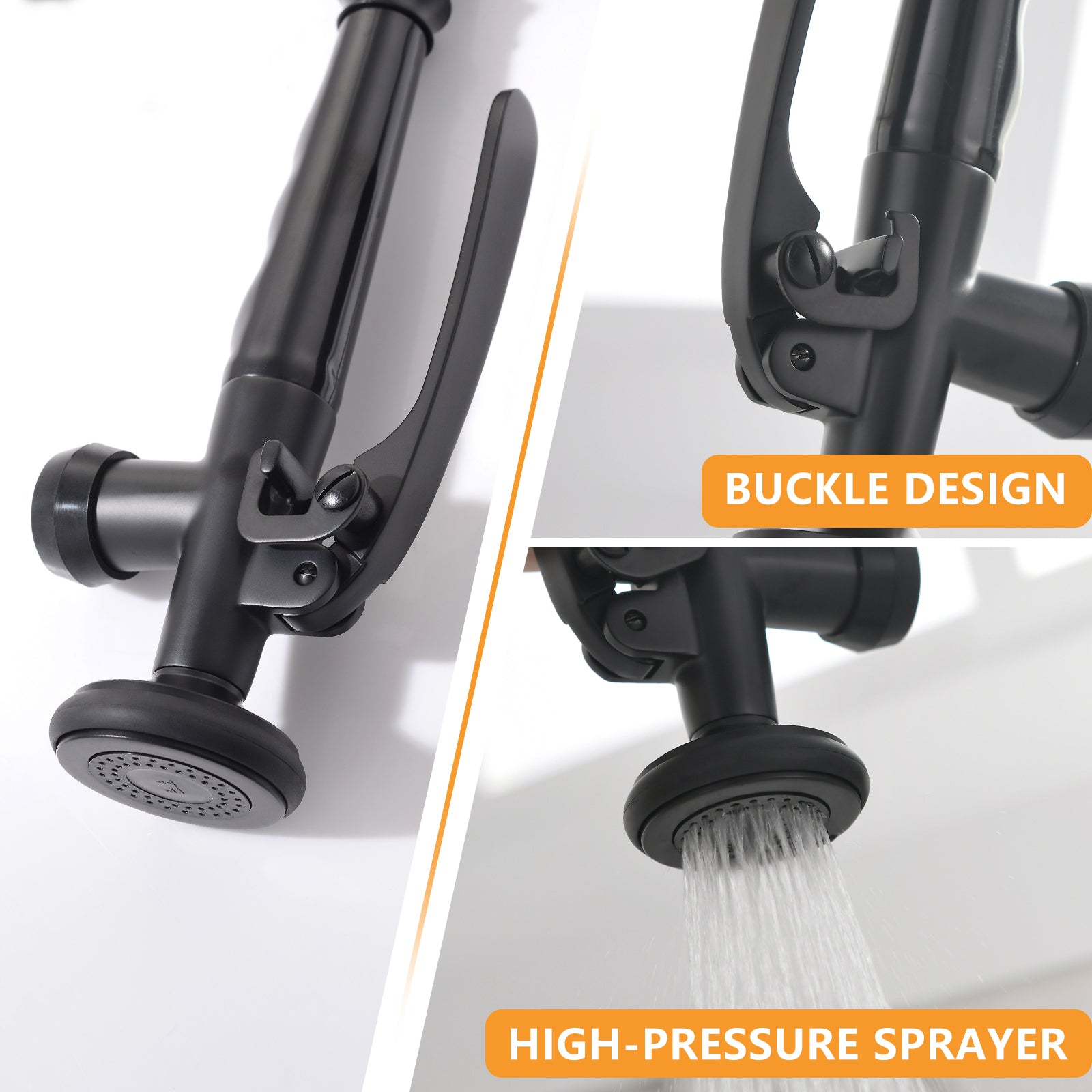 Single Handle Kitchen Sink Faucet - Black and Silver