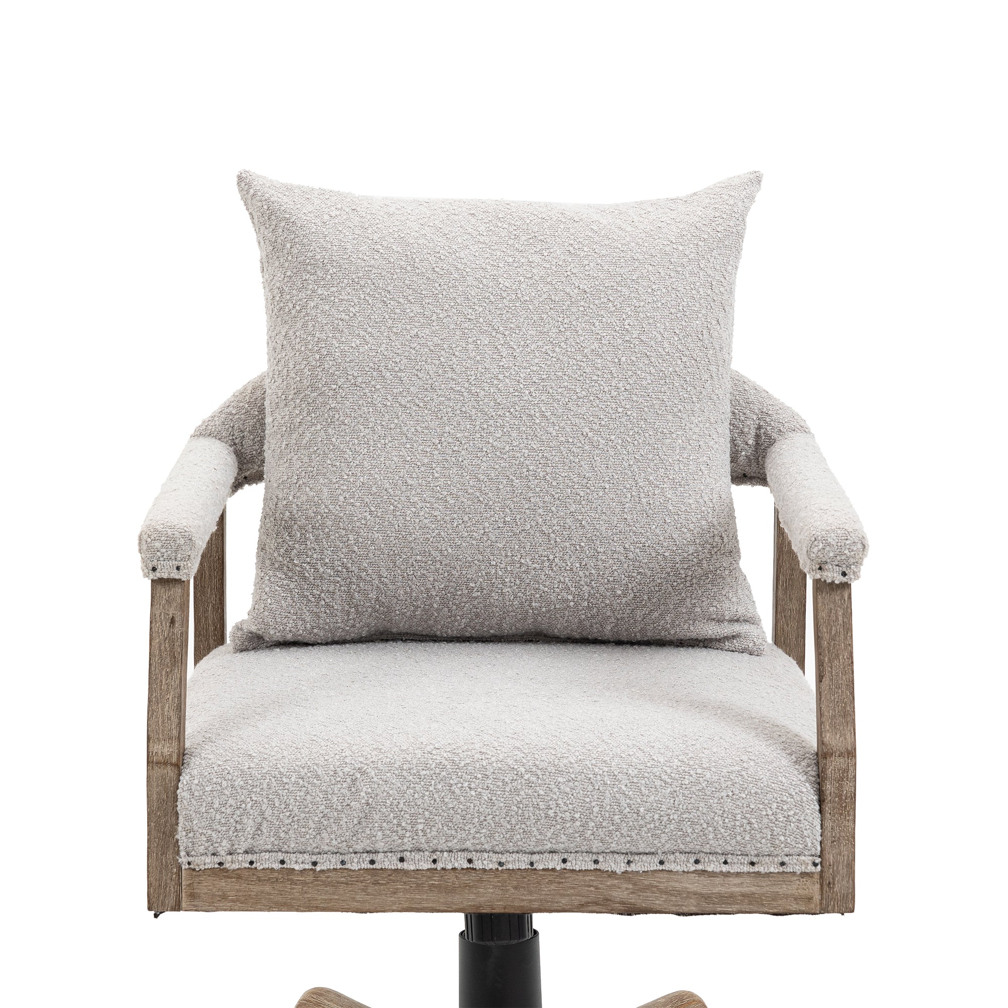 Office Chair Adjustable Swivel Chair Fabric Seat Home Study Chair - Light Gray