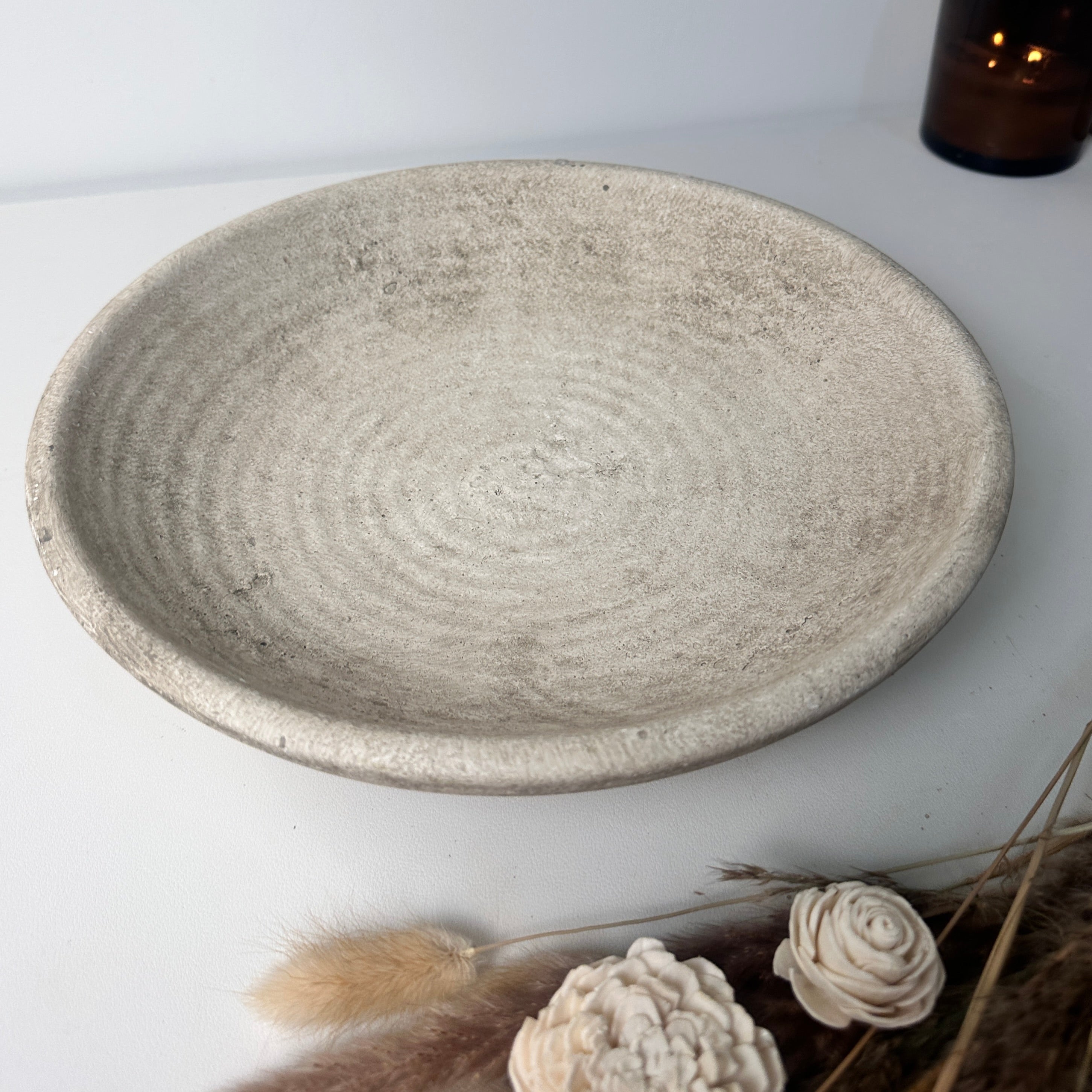 Organic Stone Decorative Tray 12x12x3’’ - Beige