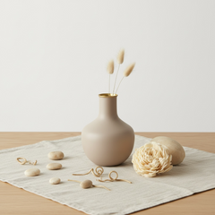 Small decorative vase Tan Matte 5.5” tall