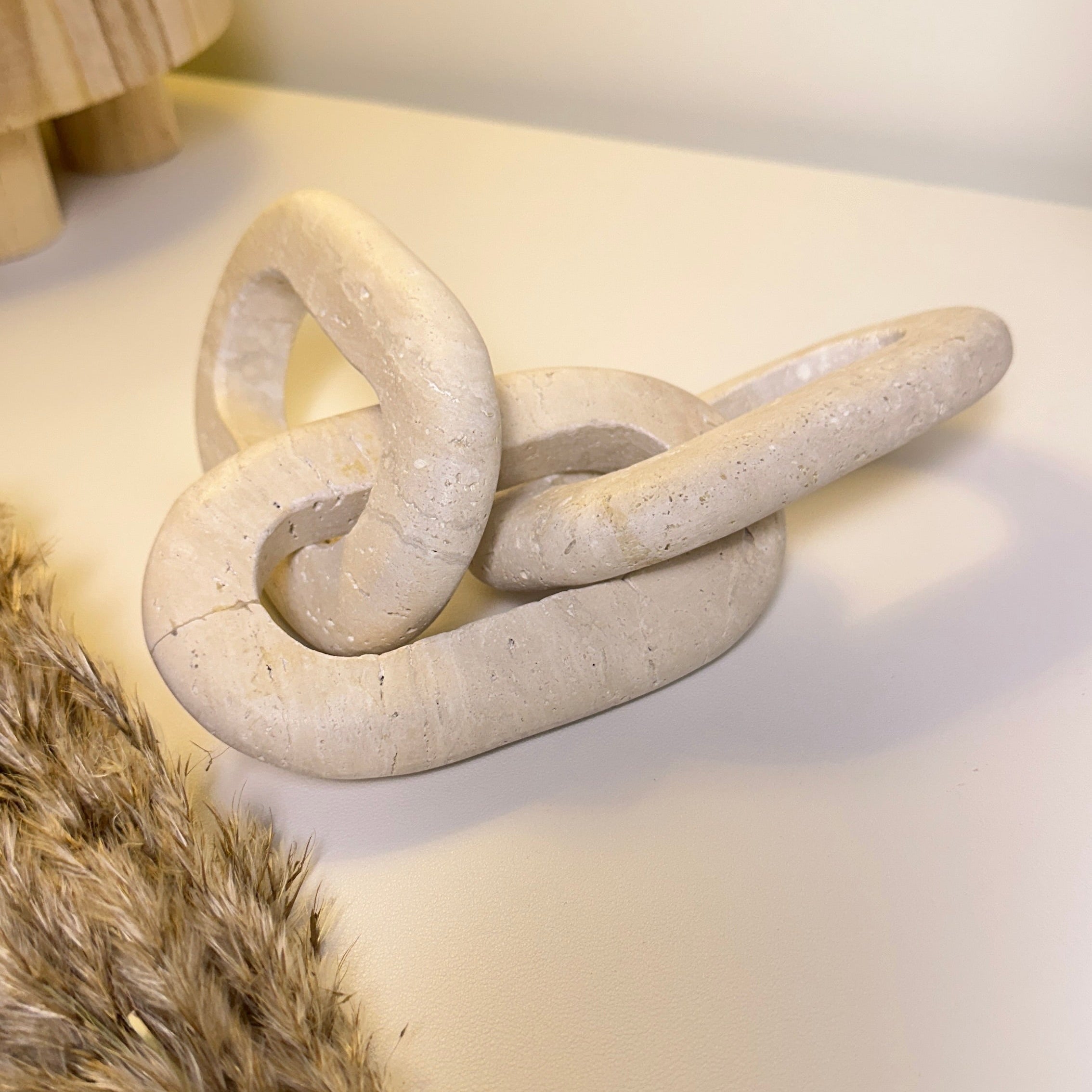 Travertine Stone Chain Decorative Accent Sand Color - Sand