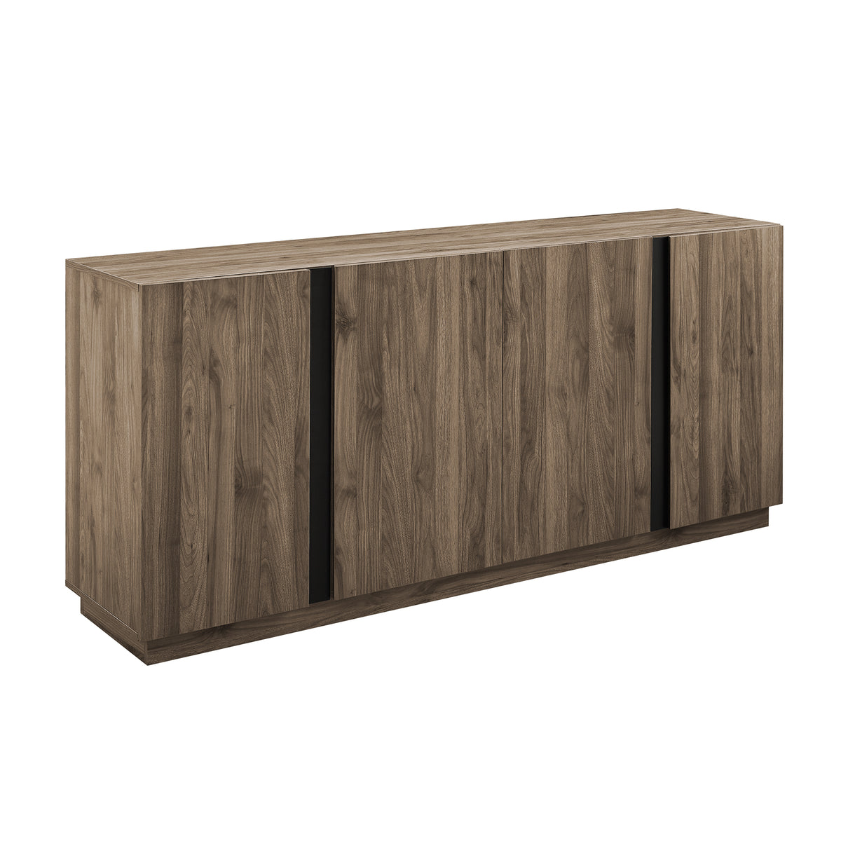 Mid-Century Modern 3-Drawer Low TV Stand for TVs up to 80' - Slate Grey