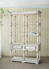 French Country Wood Bookcase, Display Storage Shelf Etageres 51x19.5x81.5"