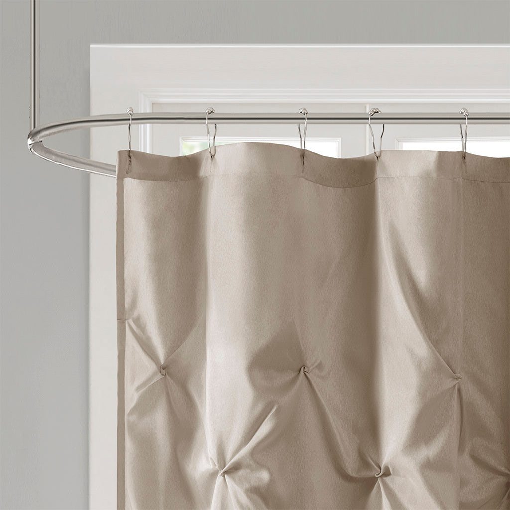 Tufted Semi-Sheer Shower Curtain - Taupe