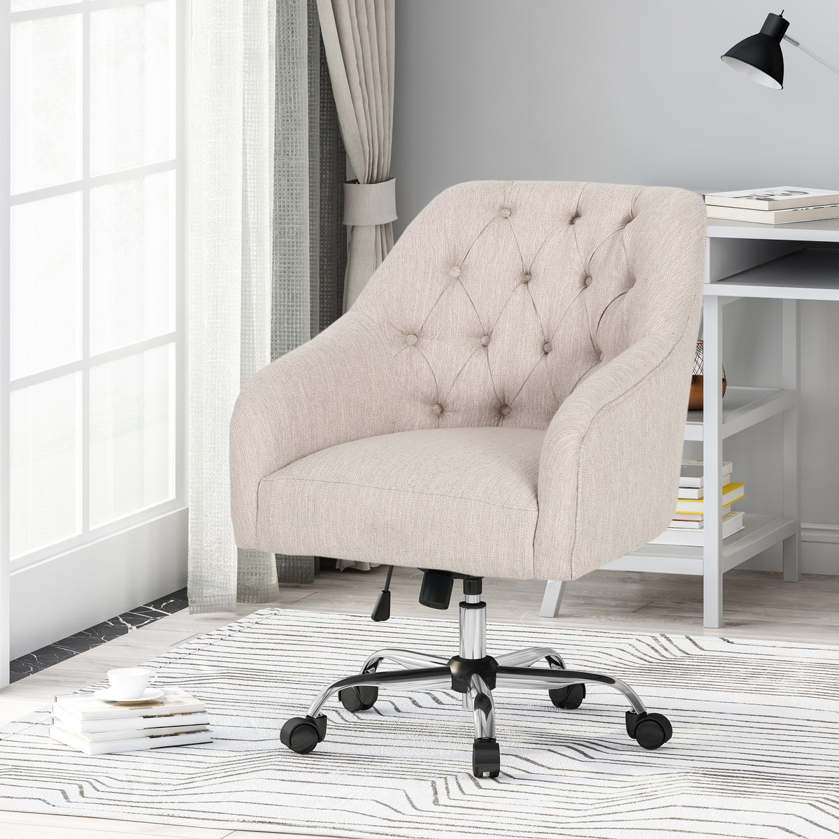Contemporary Swivel Chair - Beige