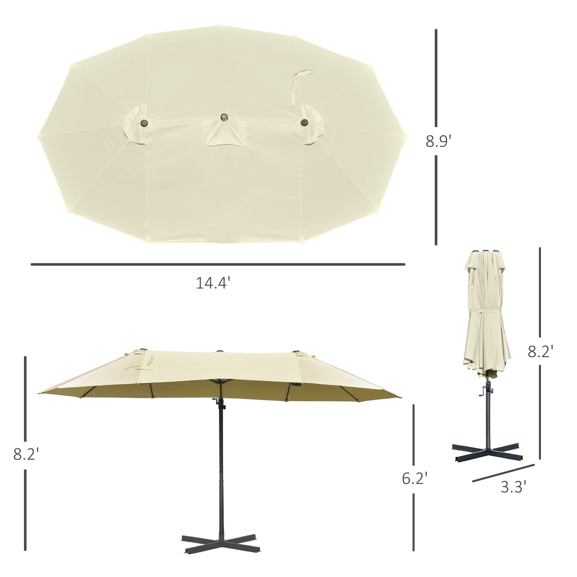 14ft Patio Umbrella Double-Sided Outdoor Market Extra Large Umbrella w – MAICOSY 14ft Patio Umbrella Double-Sided Outdoor Market Extra Large Umbrella w – MAICOSY