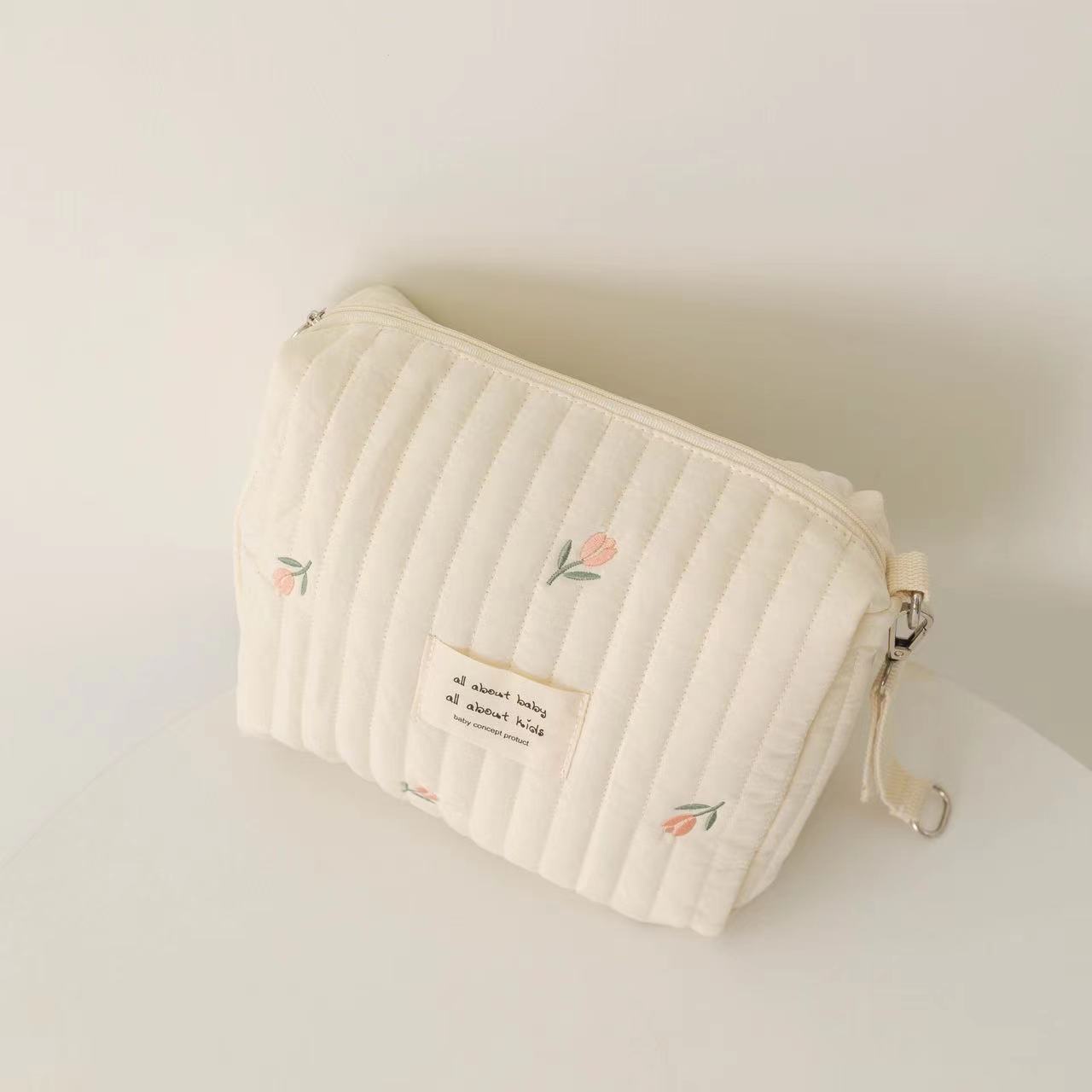 Cotton Zipper Embroidery Mummy Bag Trolley Pannier Bag