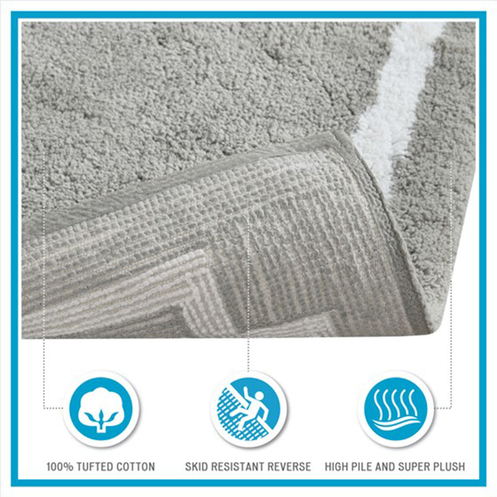 Cotton Tufted Bath Rug 24x40" - Taupe Cotton