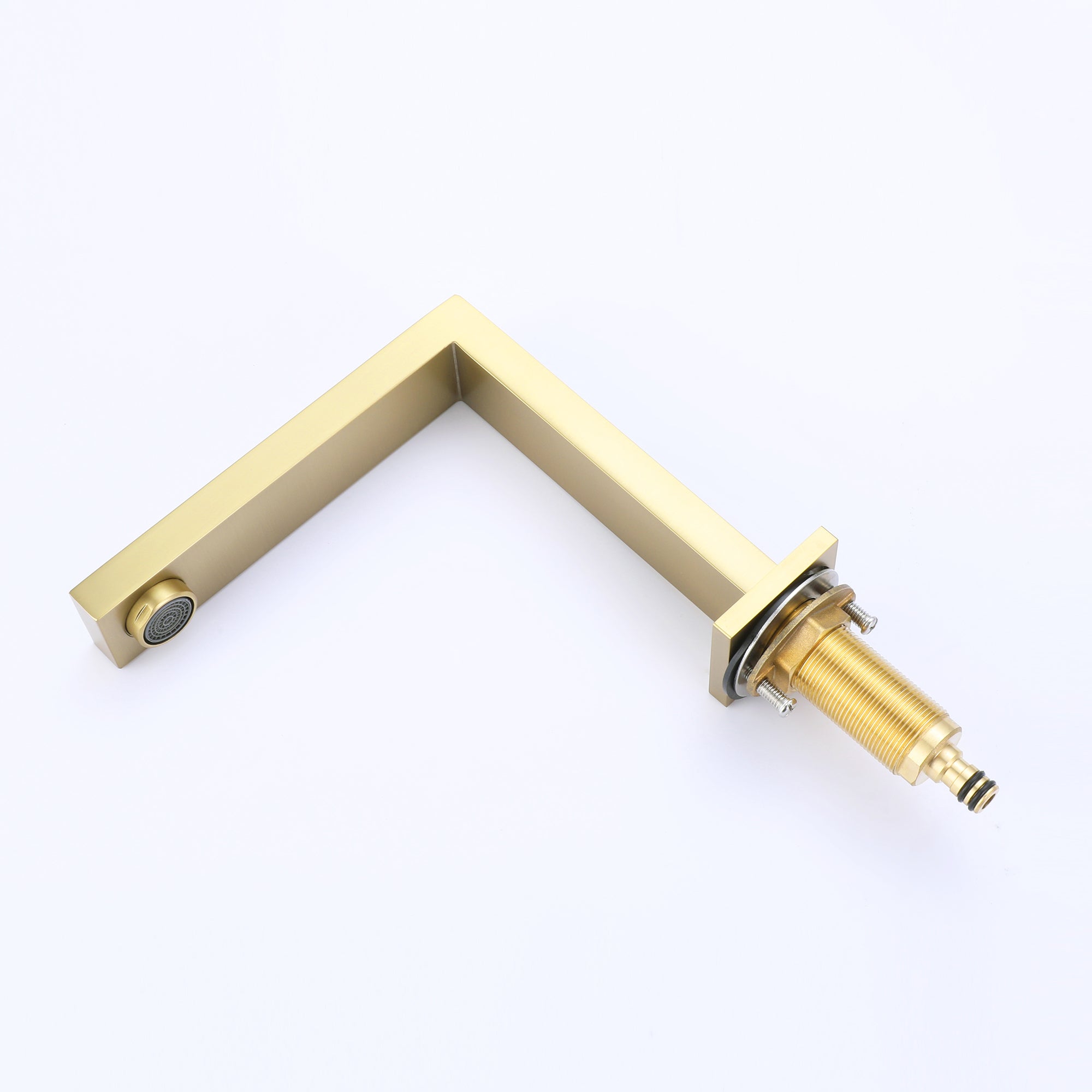Square Three Hole Double Handle Bathroom Basin Faucet