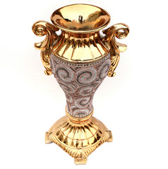Chrome Plated Crystal Embellished Ceramic Vase