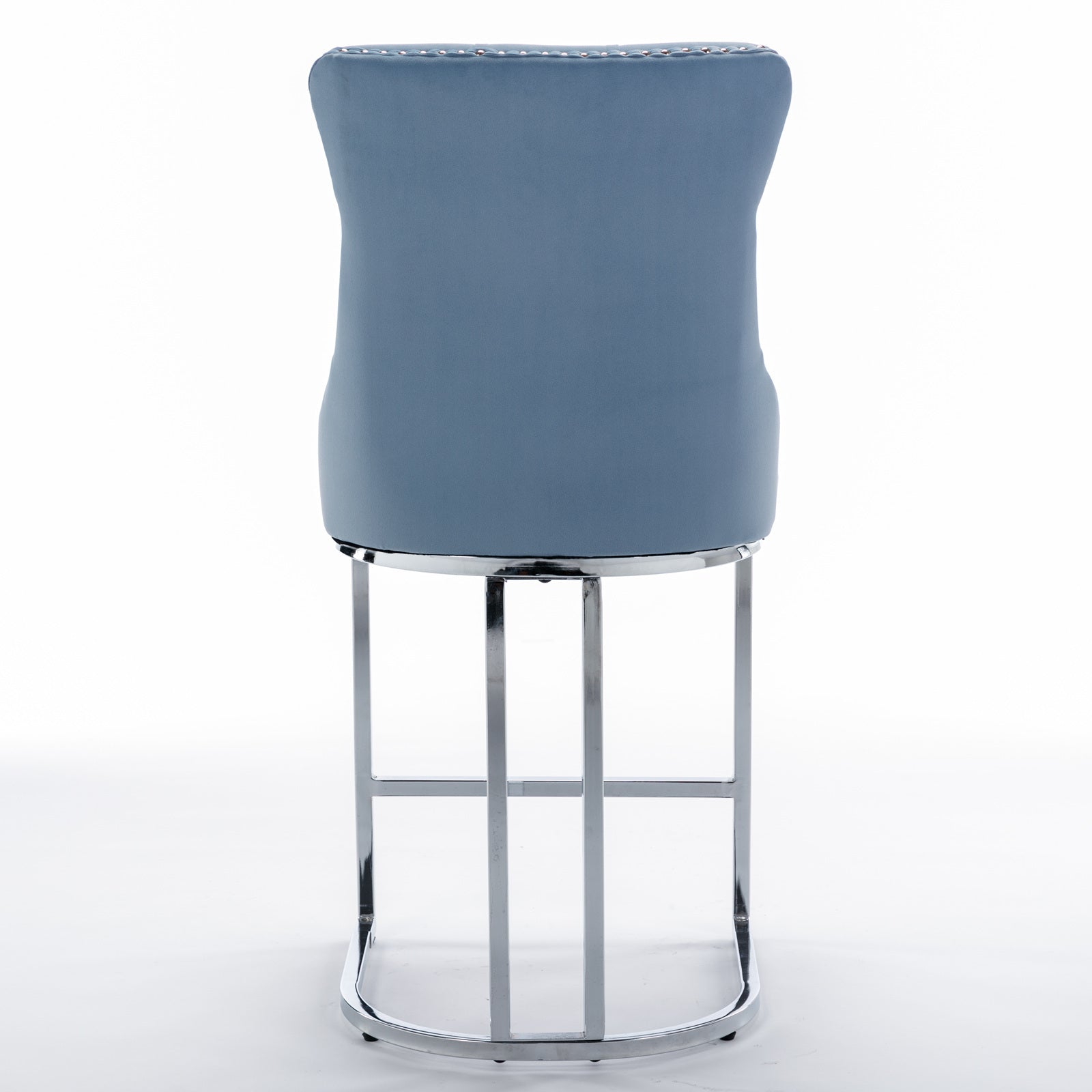 Modern Velvet Barstools  26" Counter Height Bar Stools (Set of 2) - Light Blue