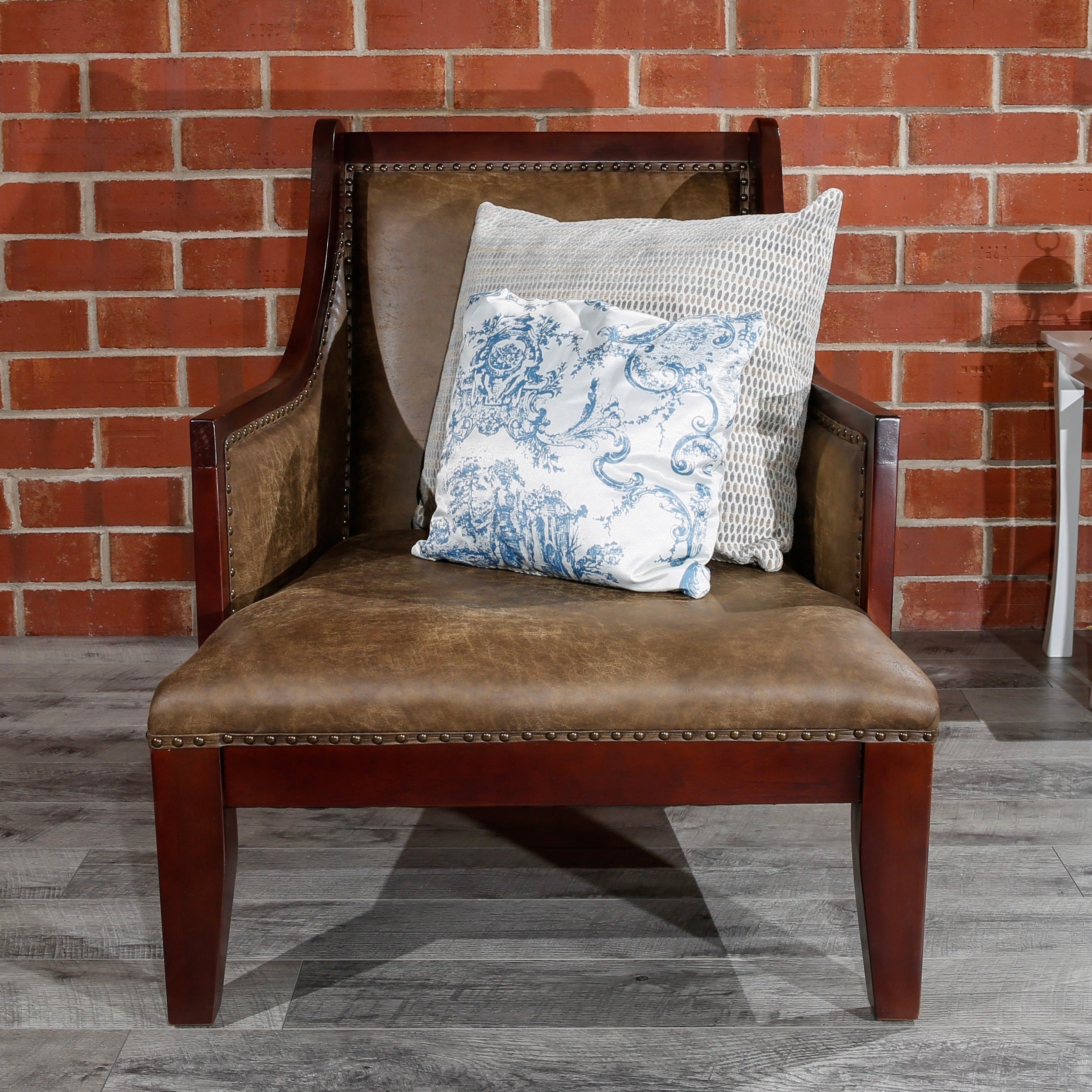 Leather Accent Chair - Brown