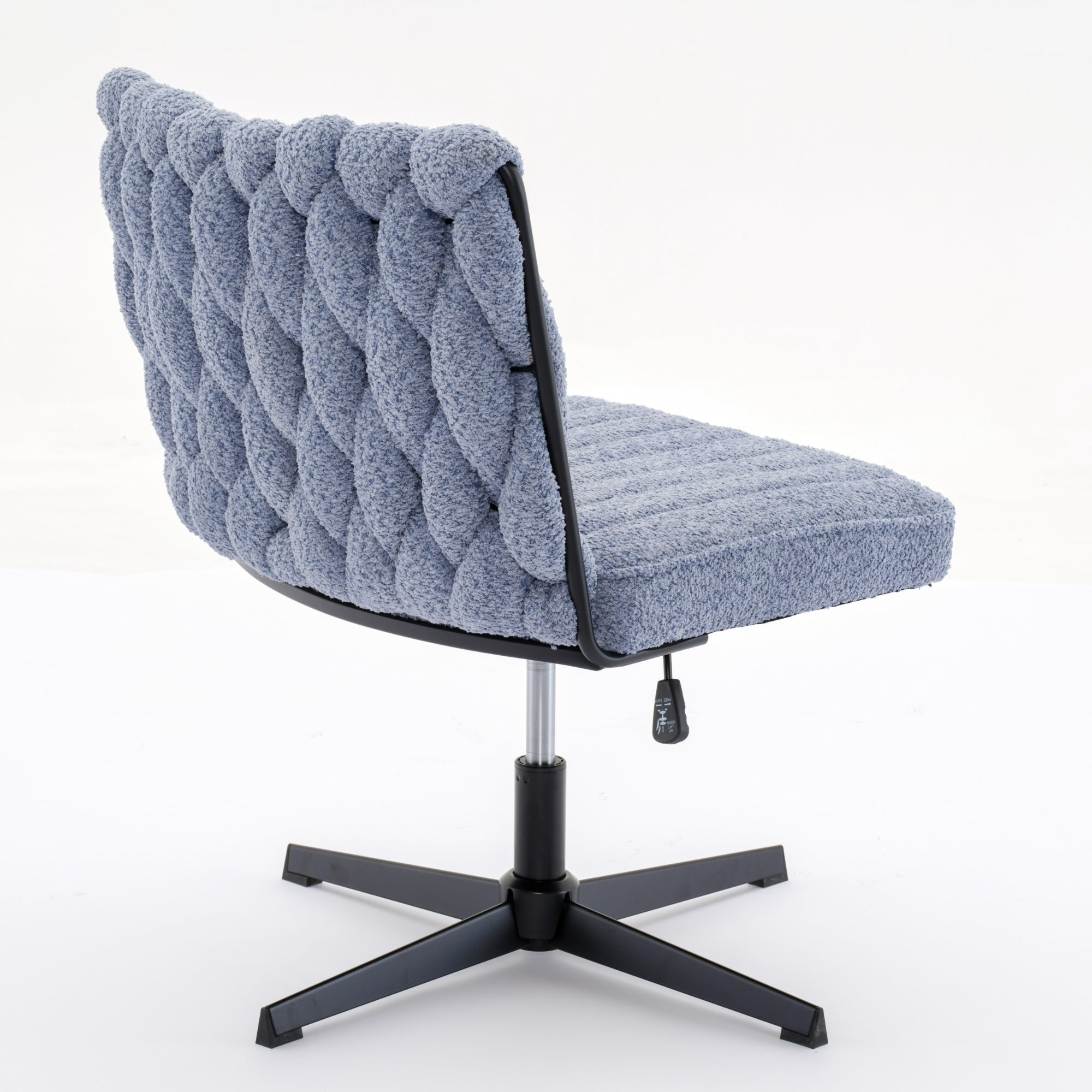 Armless Office Desk Chair No Wheels, Blue
