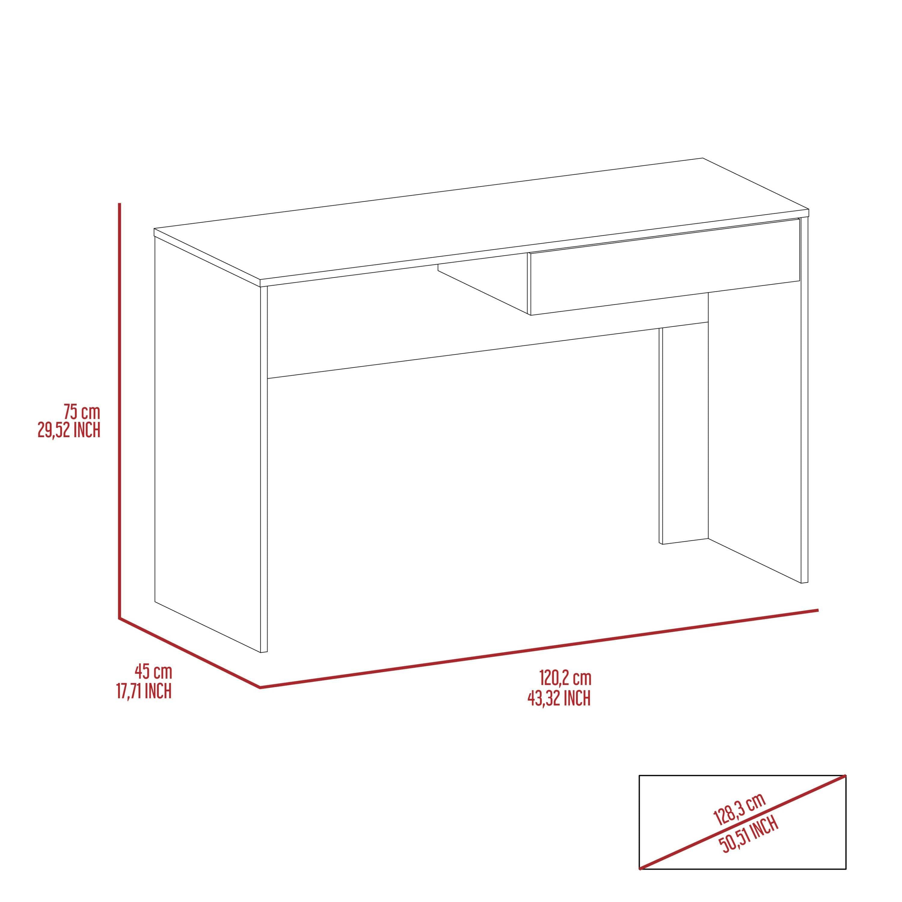 Tampa Writing Computer Desk Two Drawers - Black