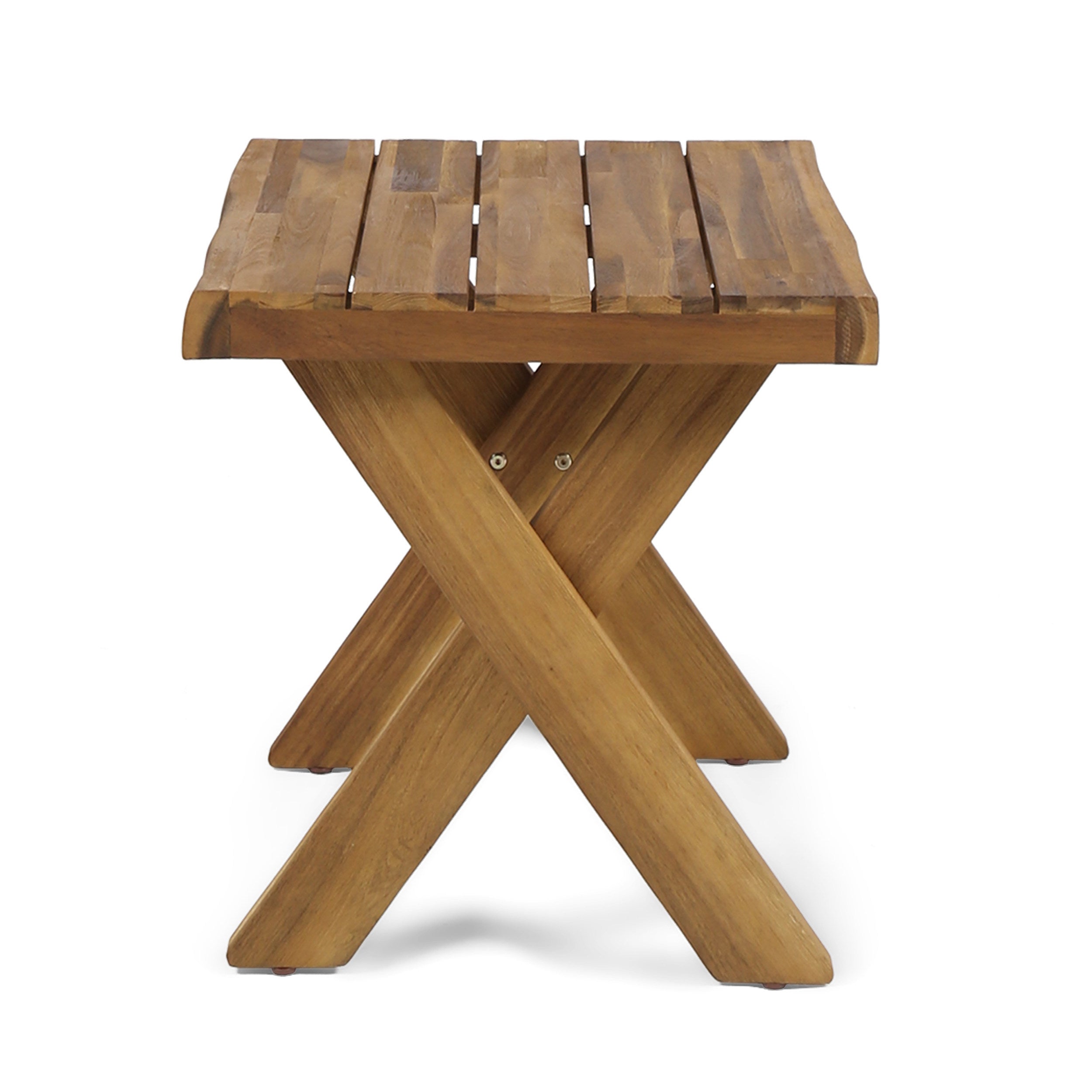 Rustic Side Table Tray - Teak Wood