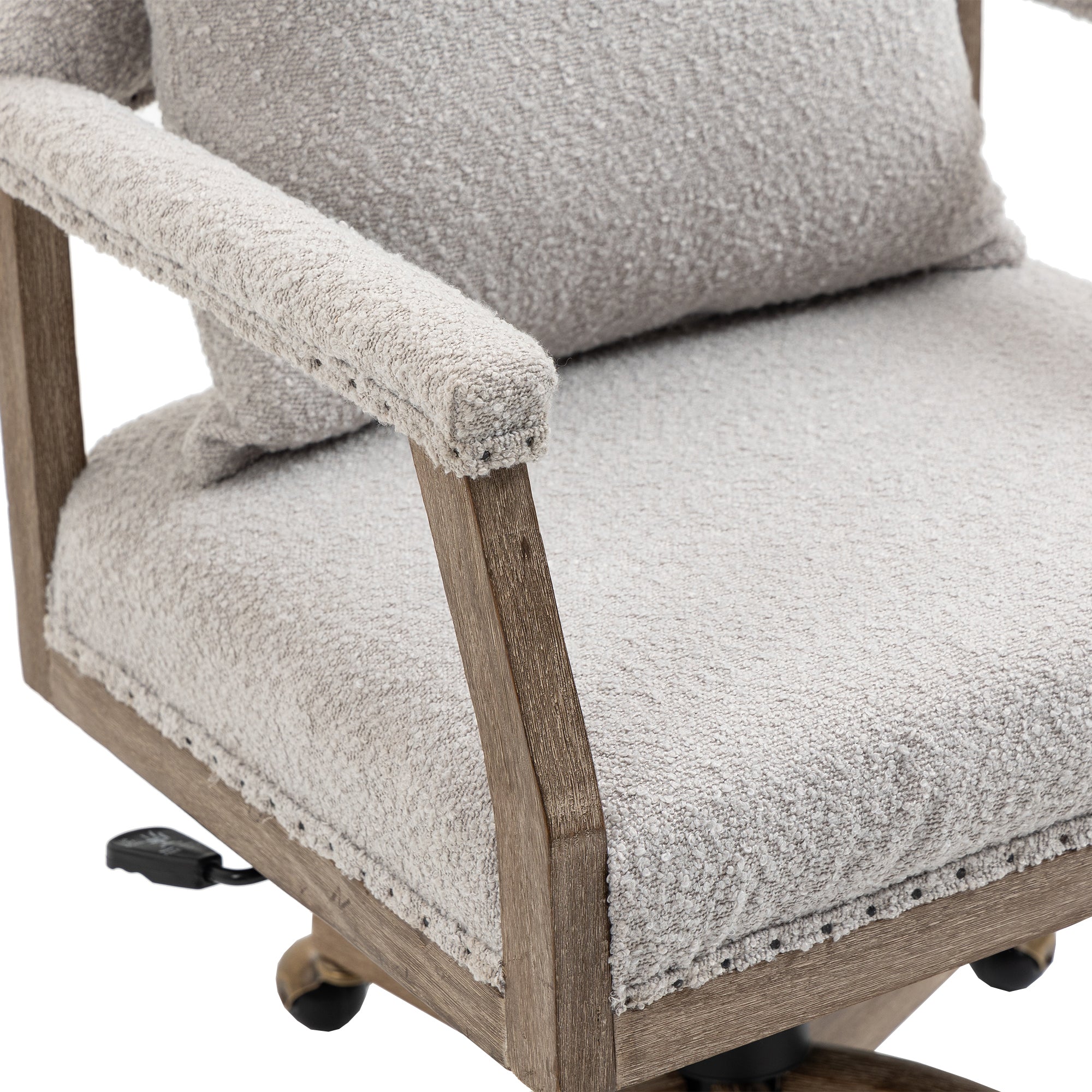 Office Chair Adjustable Swivel Chair Fabric Seat Home Study Chair - Light Gray