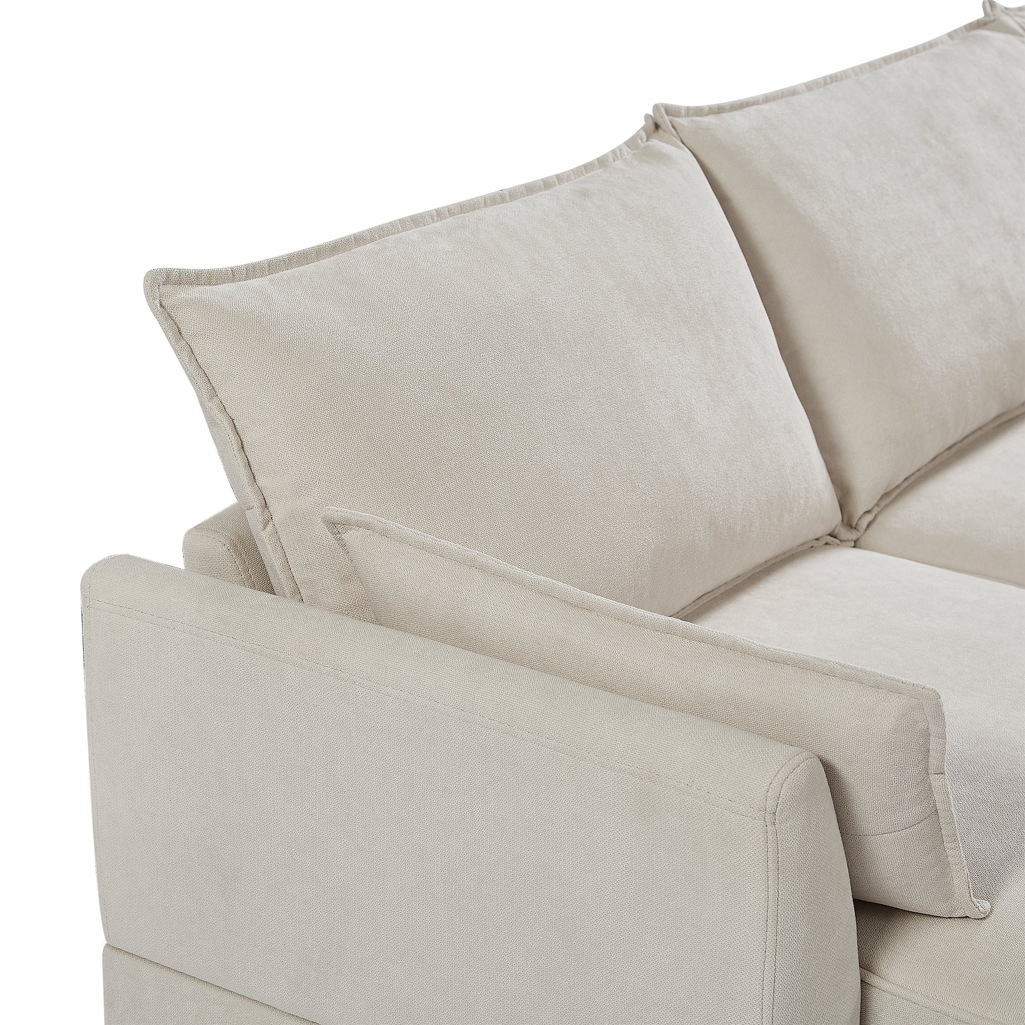 Modern Large U-Shape Modular Sectional Sofa,  Convertible Sofa Bed with Reversible Chaise - Beige